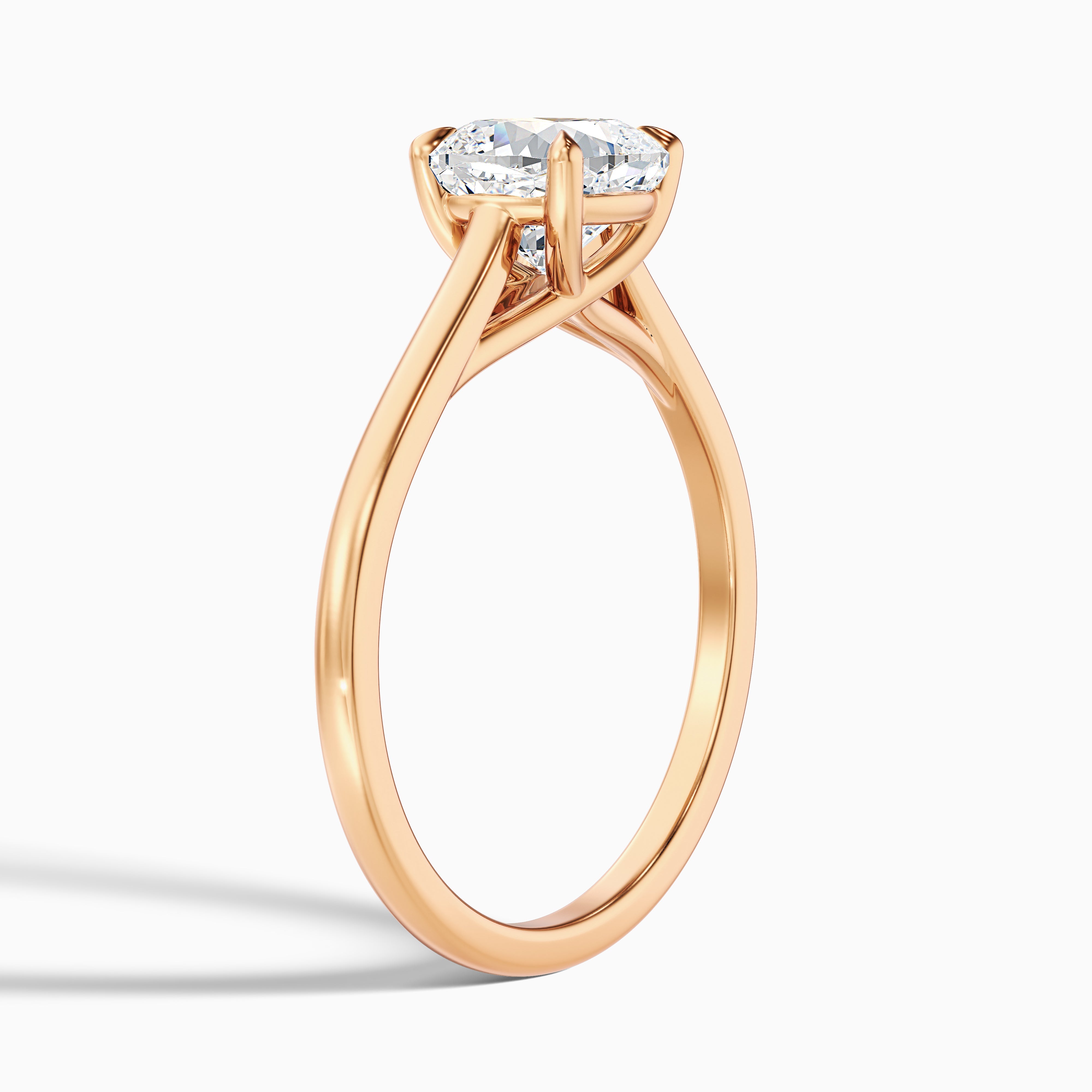 Nelli 3 Carat Cushion Cut Solitaire Moissanite Diamond Ring in 10k Rose Gold