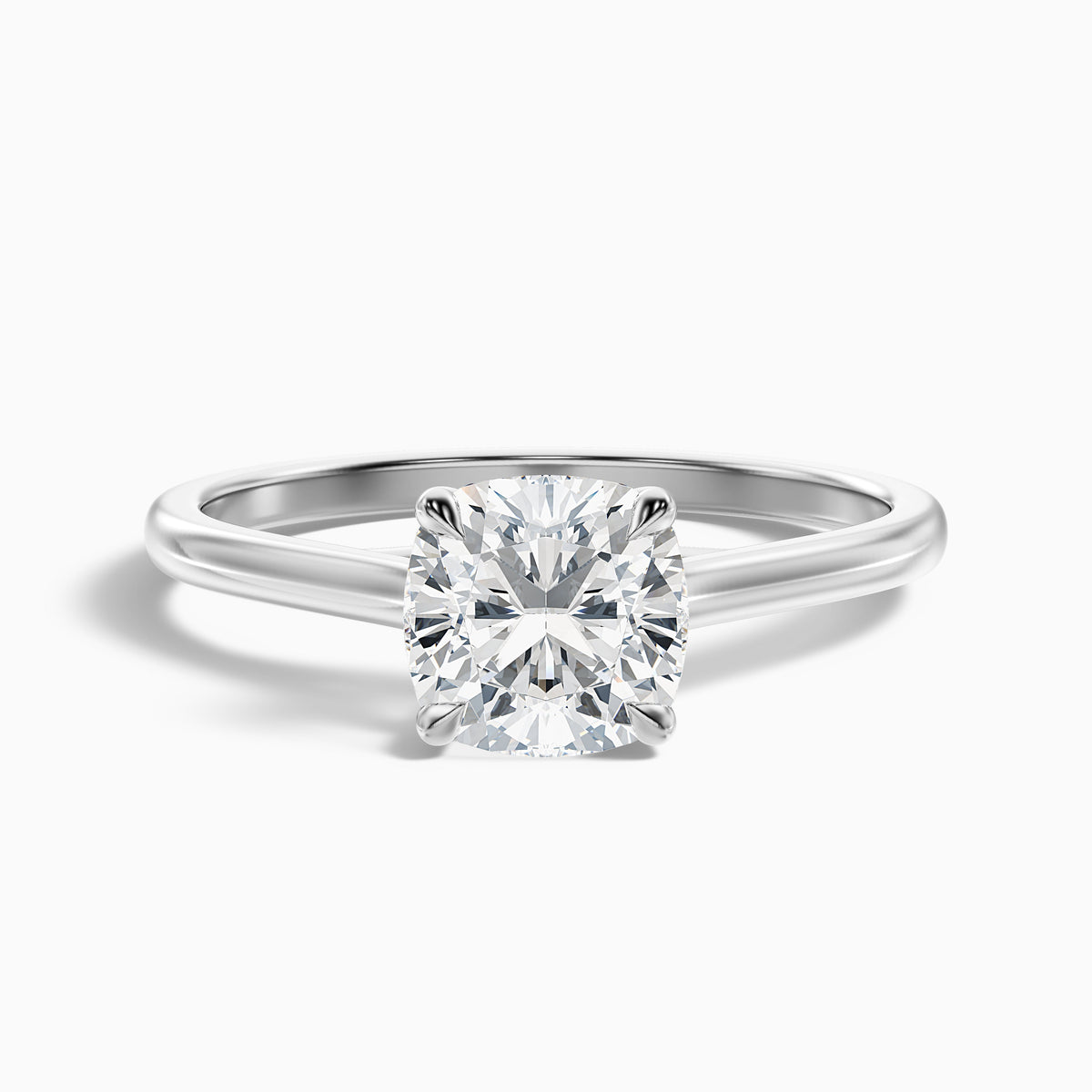 Nelli 1.5 Carat Cushion Cut Solitaire Moissanite Diamond Ring in 10k Yellow Gold