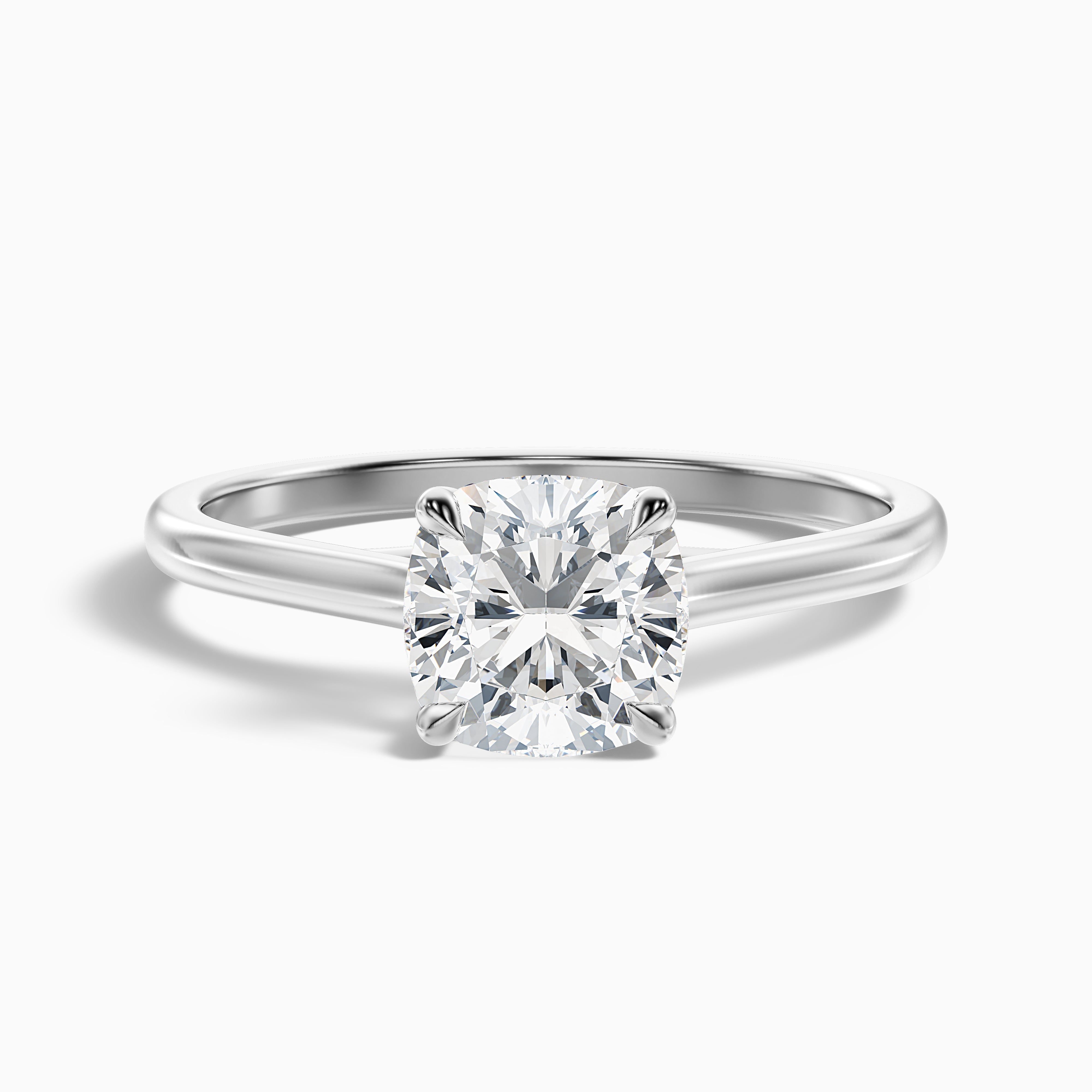 Nelli 4.5 Carat Cushion Cut Solitaire Moissanite Diamond Ring in Platinum