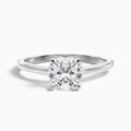 Nelli 5.5 Carat Cushion Cut Solitaire Moissanite Diamond Ring in 18k White Gold