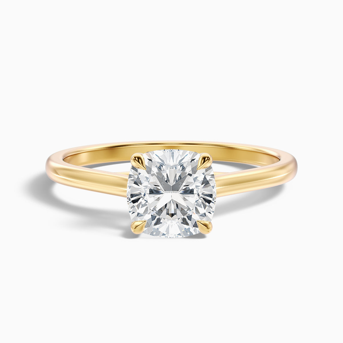 Nelli 1.5 Carat Cushion Cut Solitaire Moissanite Diamond Ring in 18k Rose Gold