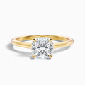 Nelli 3 Carat Cushion Cut Solitaire Moissanite Diamond Ring in 18k Yellow Gold
