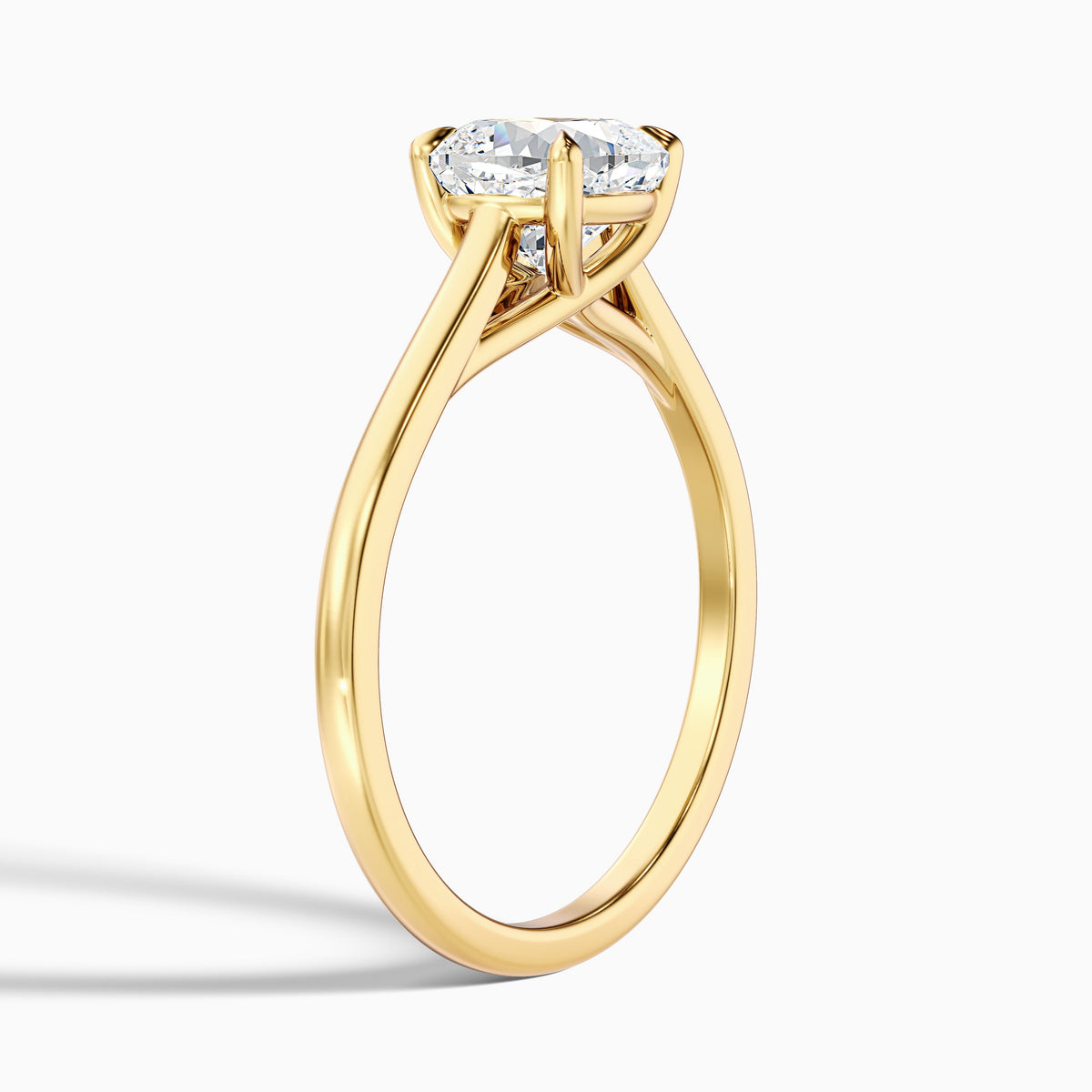 Nelli 1.5 Carat Cushion Cut Solitaire Moissanite Diamond Ring in 14k Yellow Gold
