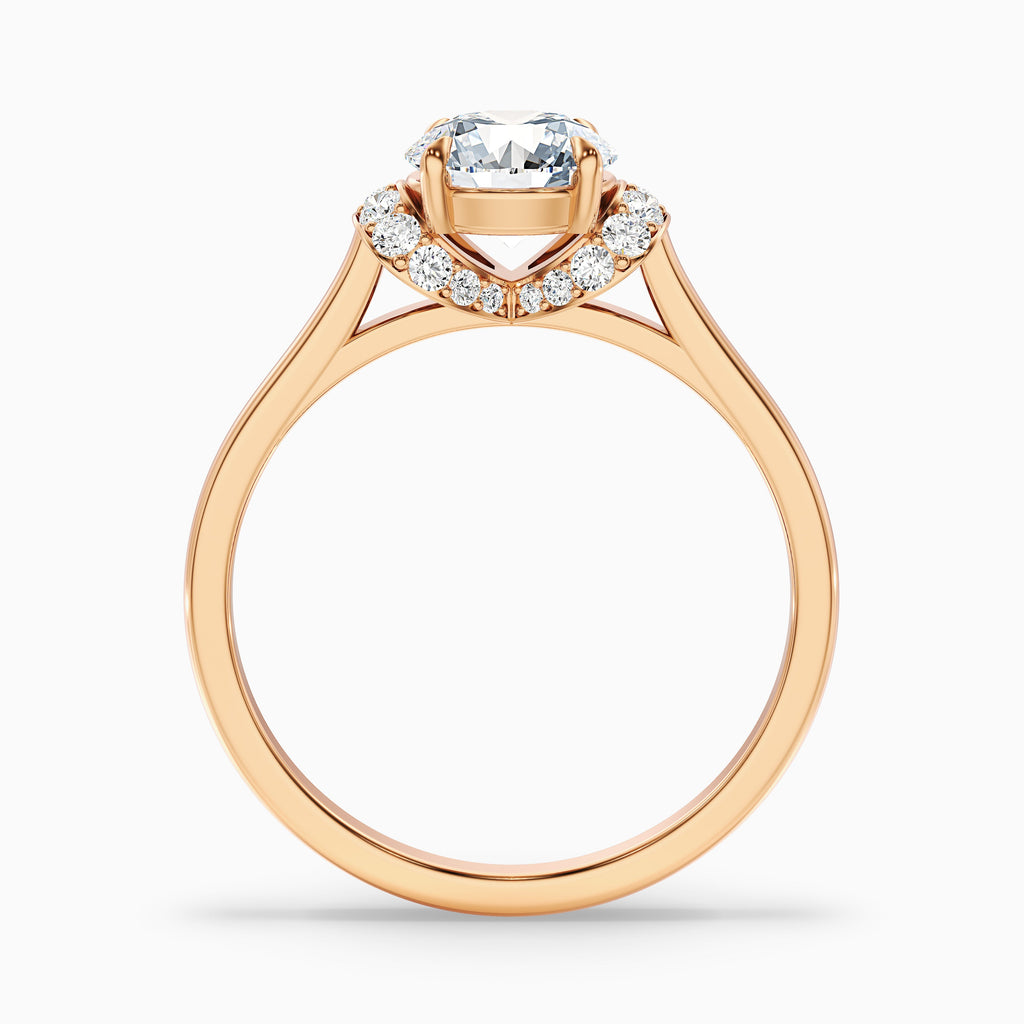Frey 1.5 Carat Round Solitaire Pave Moissanite Diamond Ring in 10k White Gold