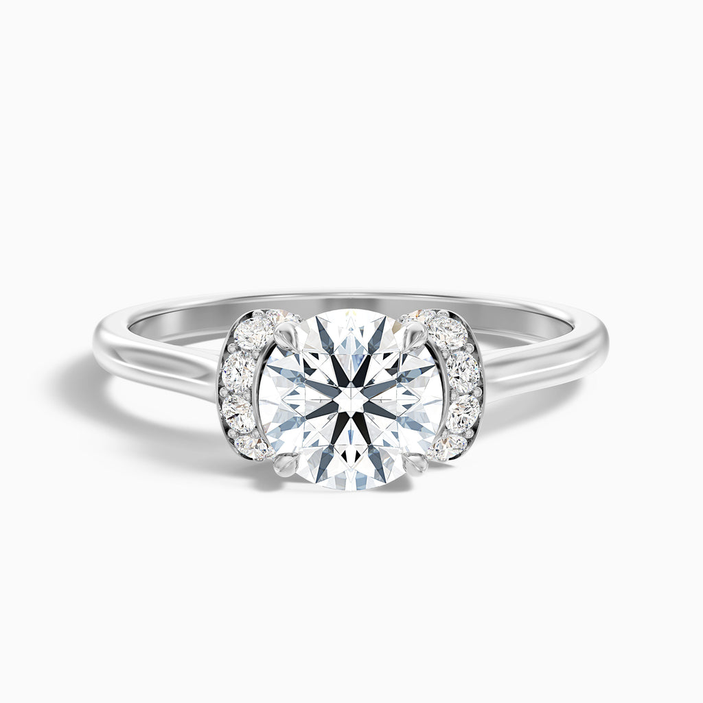 Frey 5.5 Carat Round Solitaire Pave Moissanite Diamond Ring in 18k Rose Gold