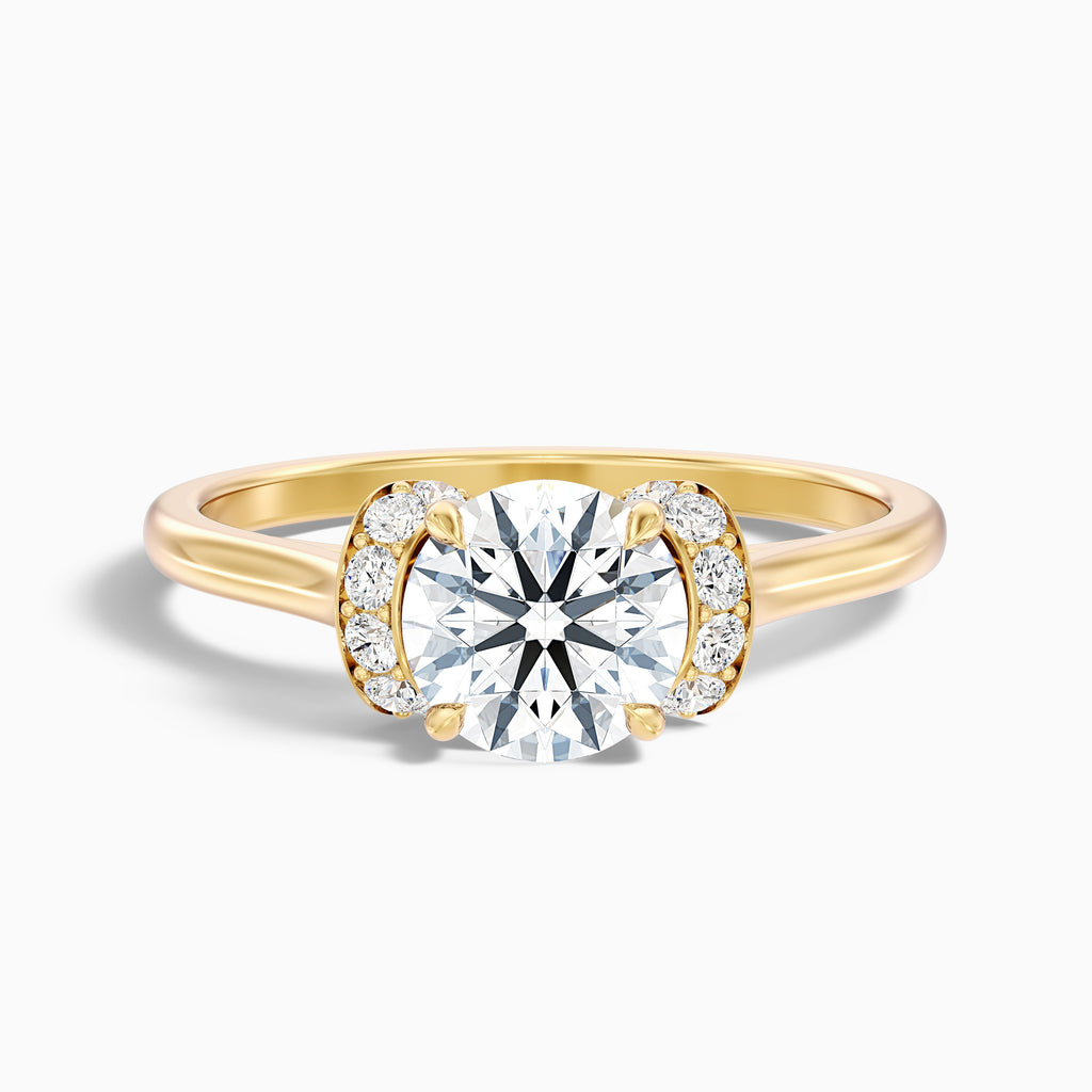 Frey 1.5 Carat Round Solitaire Pave Moissanite Diamond Ring in Platinum