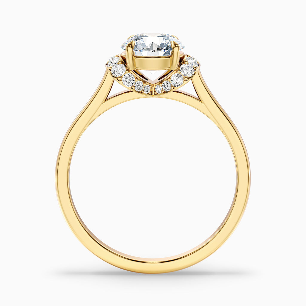 Frey 3.5 Carat Round Solitaire Pave Moissanite Diamond Ring in 18k White Gold