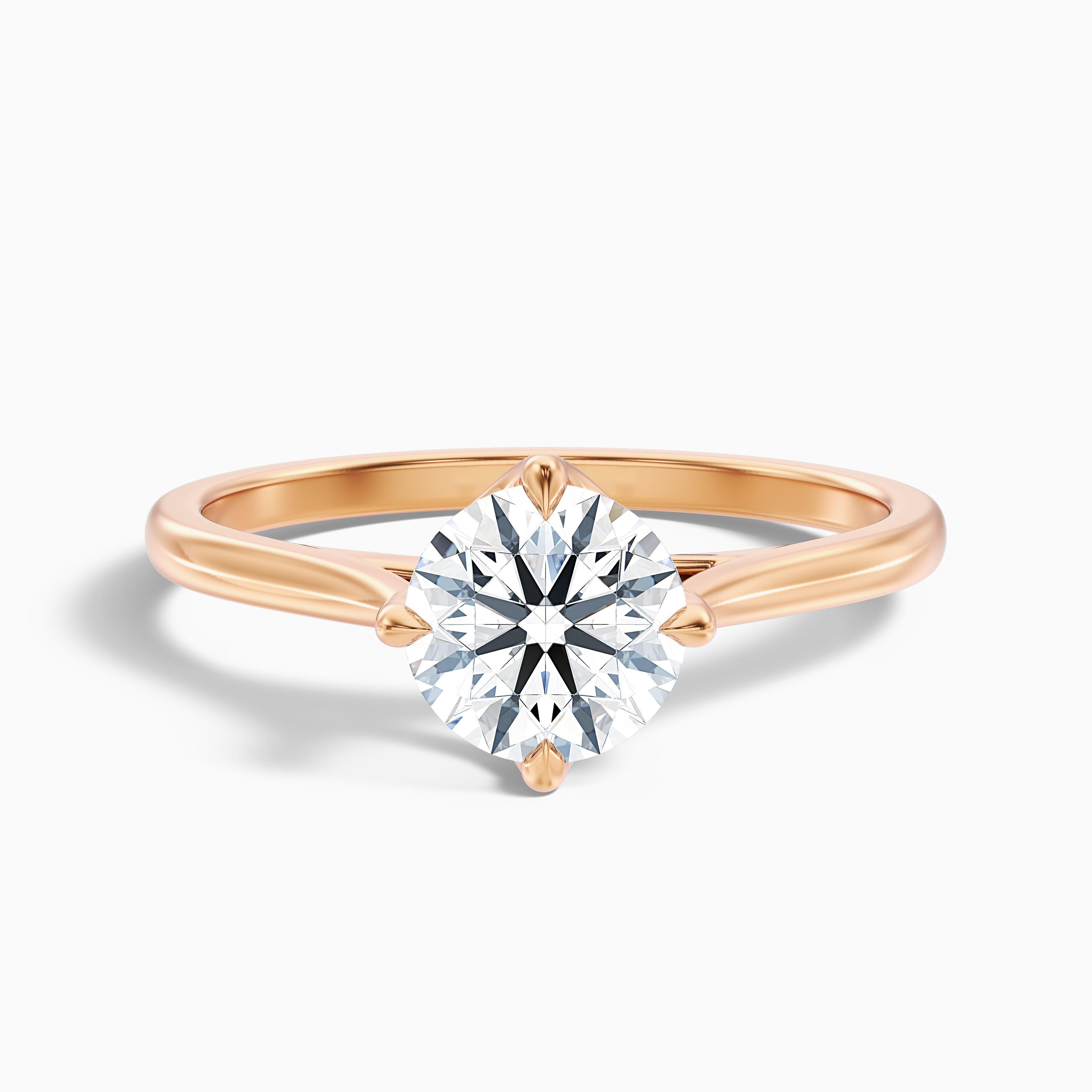 Asta 5.5 Carat Round Cut Solitaire Moissanite Diamond Ring in 18k Rose Gold