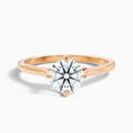 Asta 2 Carat Round Cut Solitaire Moissanite Diamond Ring in 18k Rose Gold