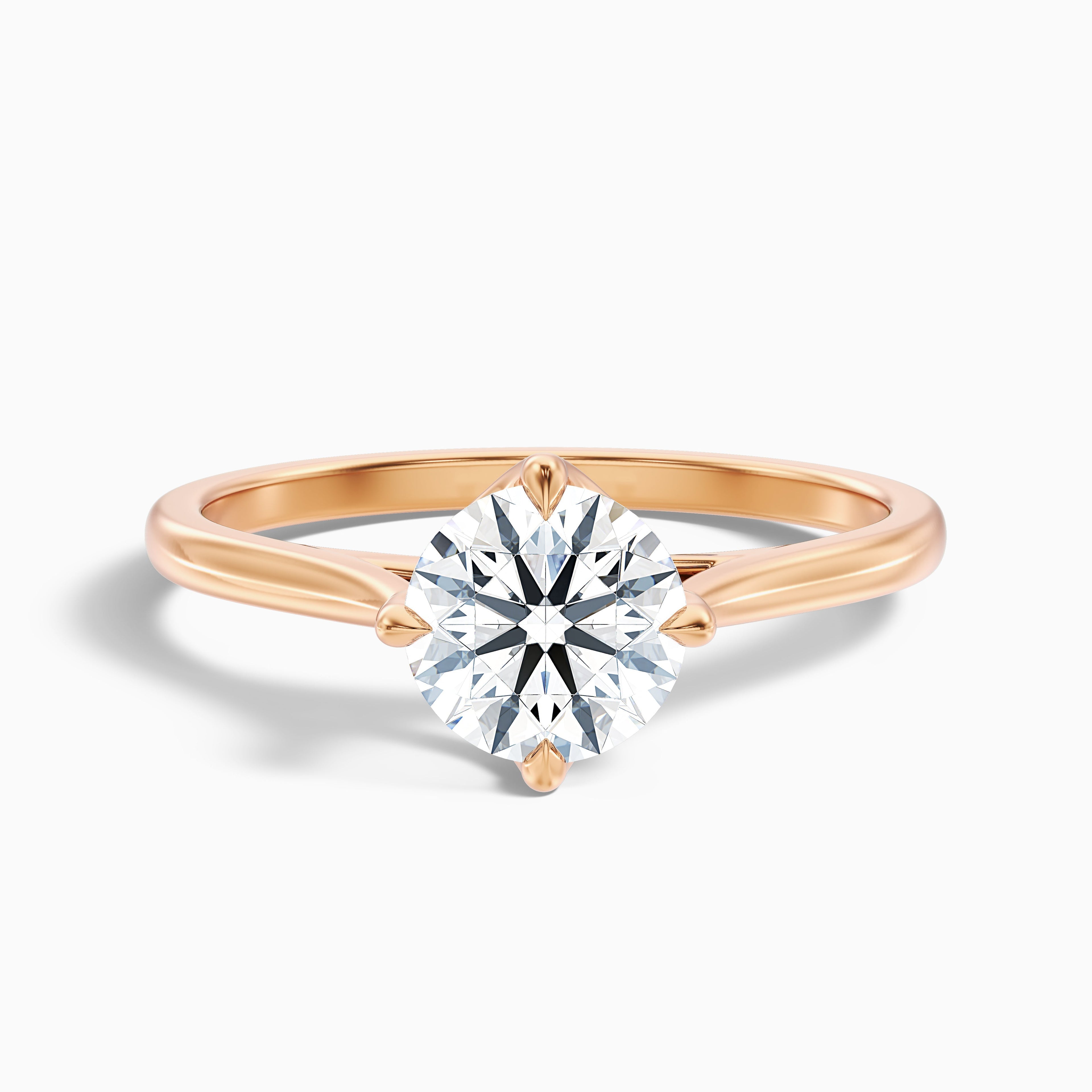 Asta 4 Carat Round Cut Solitaire Moissanite Diamond Ring in 18k White Gold