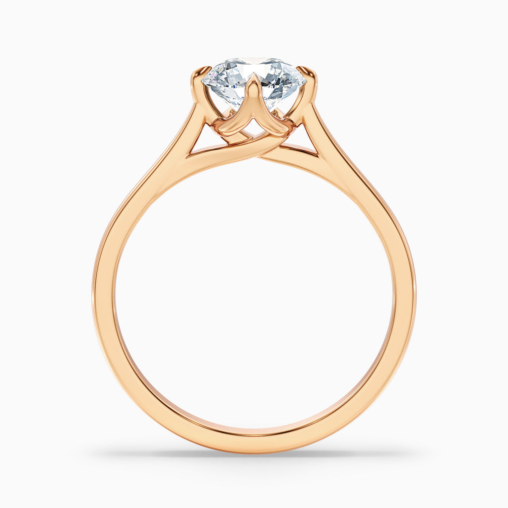 Asta 3 Carat Round Cut Solitaire Moissanite Diamond Ring in Platinum