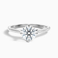 Asta 3.5 Carat Round Cut Solitaire Moissanite Diamond Ring in 10k White Gold