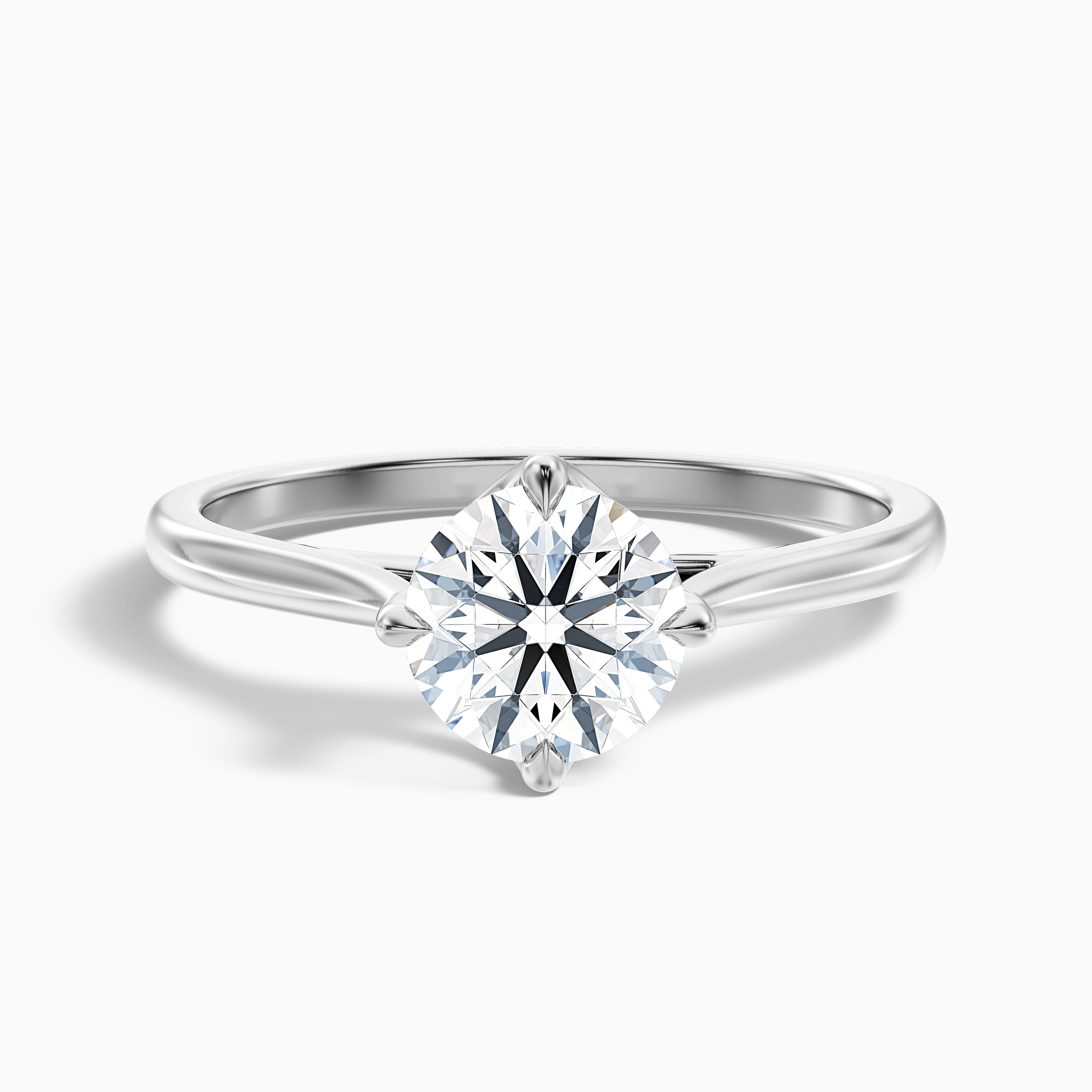 Asta 2 Carat Round Cut Solitaire Moissanite Diamond Ring in 14k White Gold