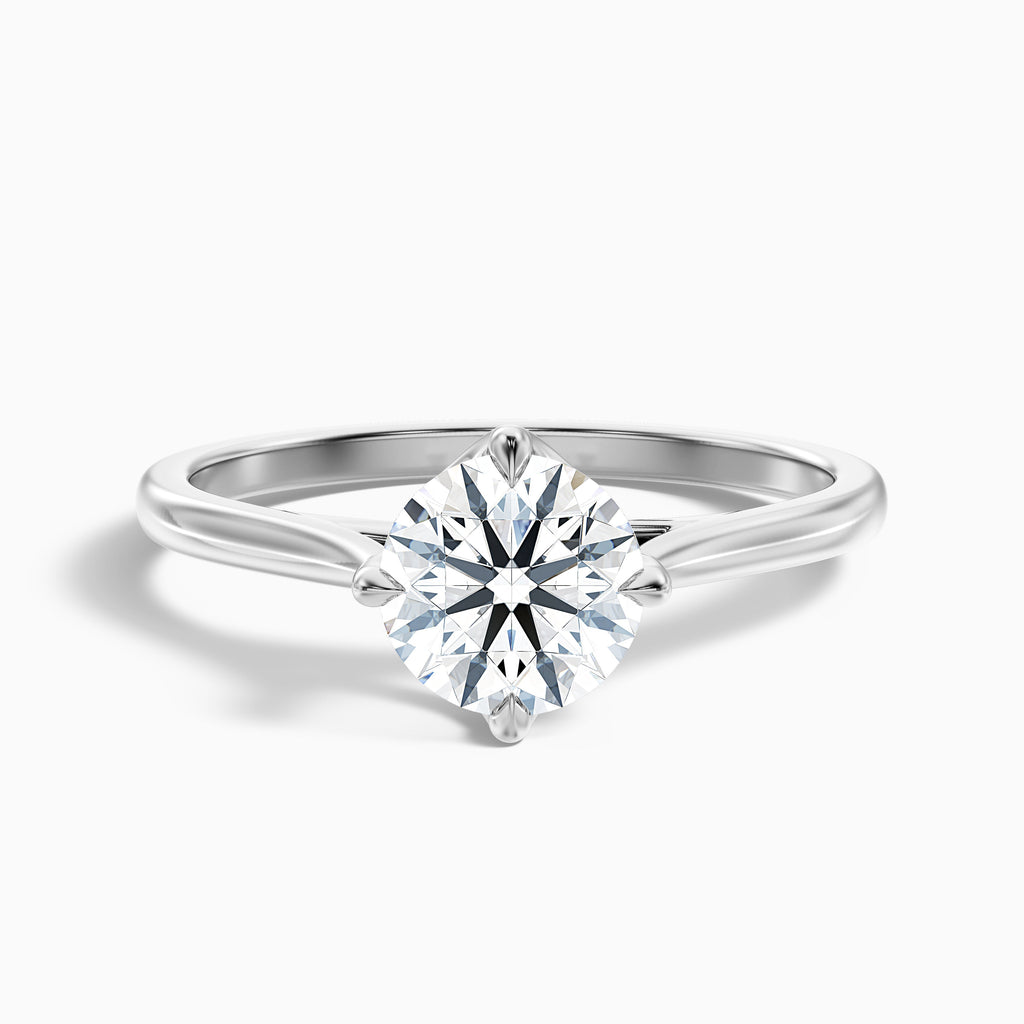Asta 5.5 Carat Round Cut Solitaire Moissanite Diamond Ring in 10k Rose Gold