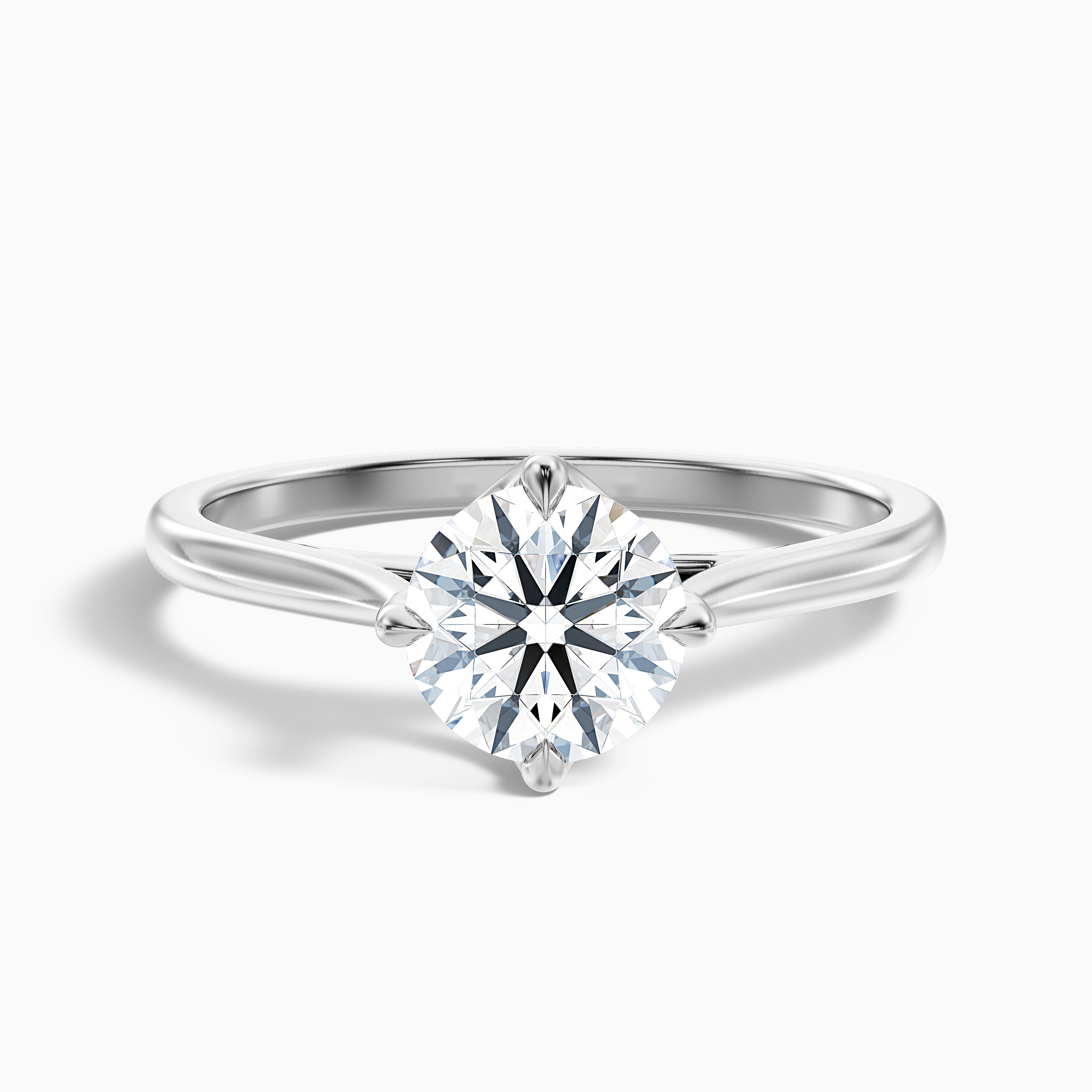 Asta 4 Carat Round Cut Solitaire Moissanite Diamond Ring in Platinum