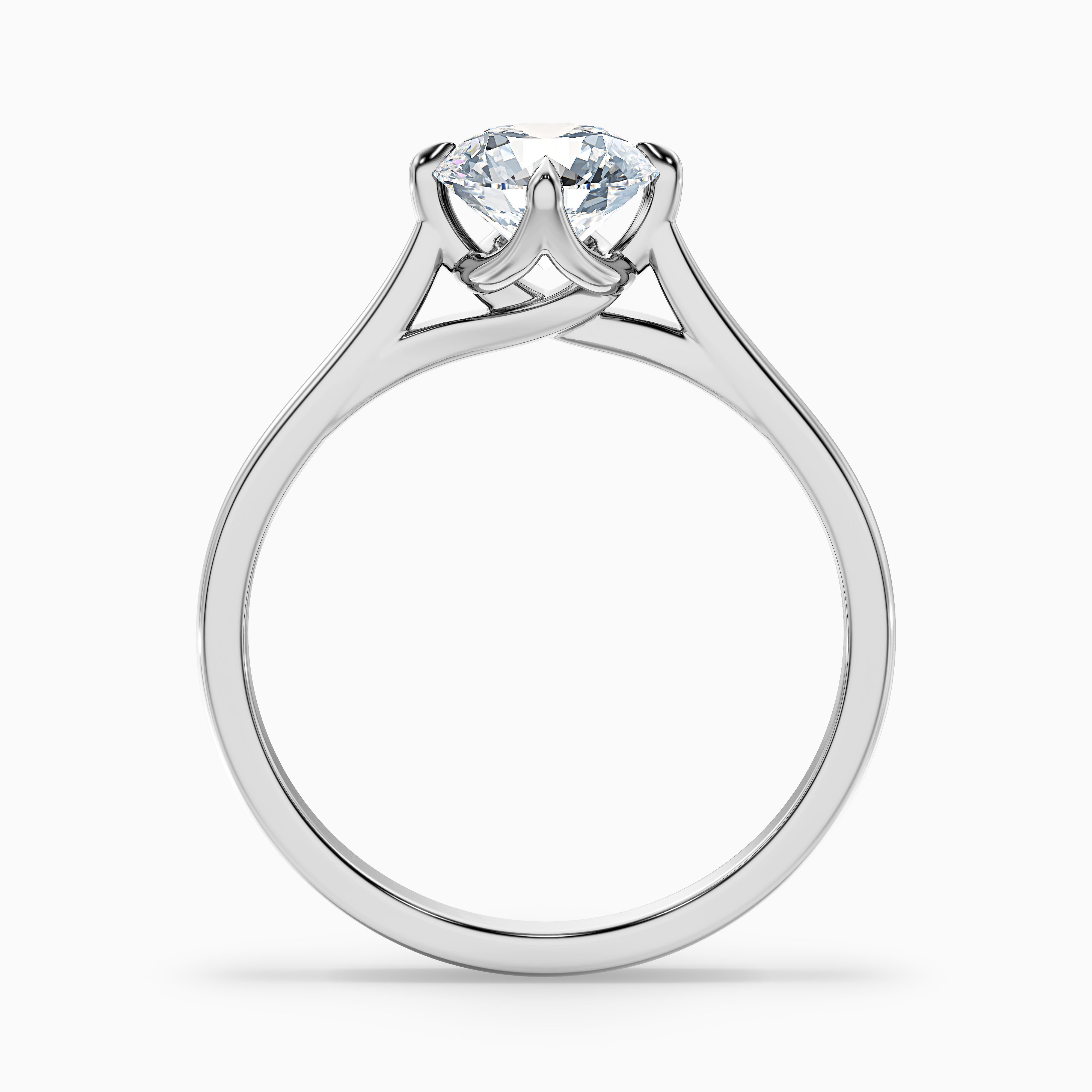 Asta 5 Carat Round Cut Solitaire Moissanite Diamond Ring in 18k White Gold