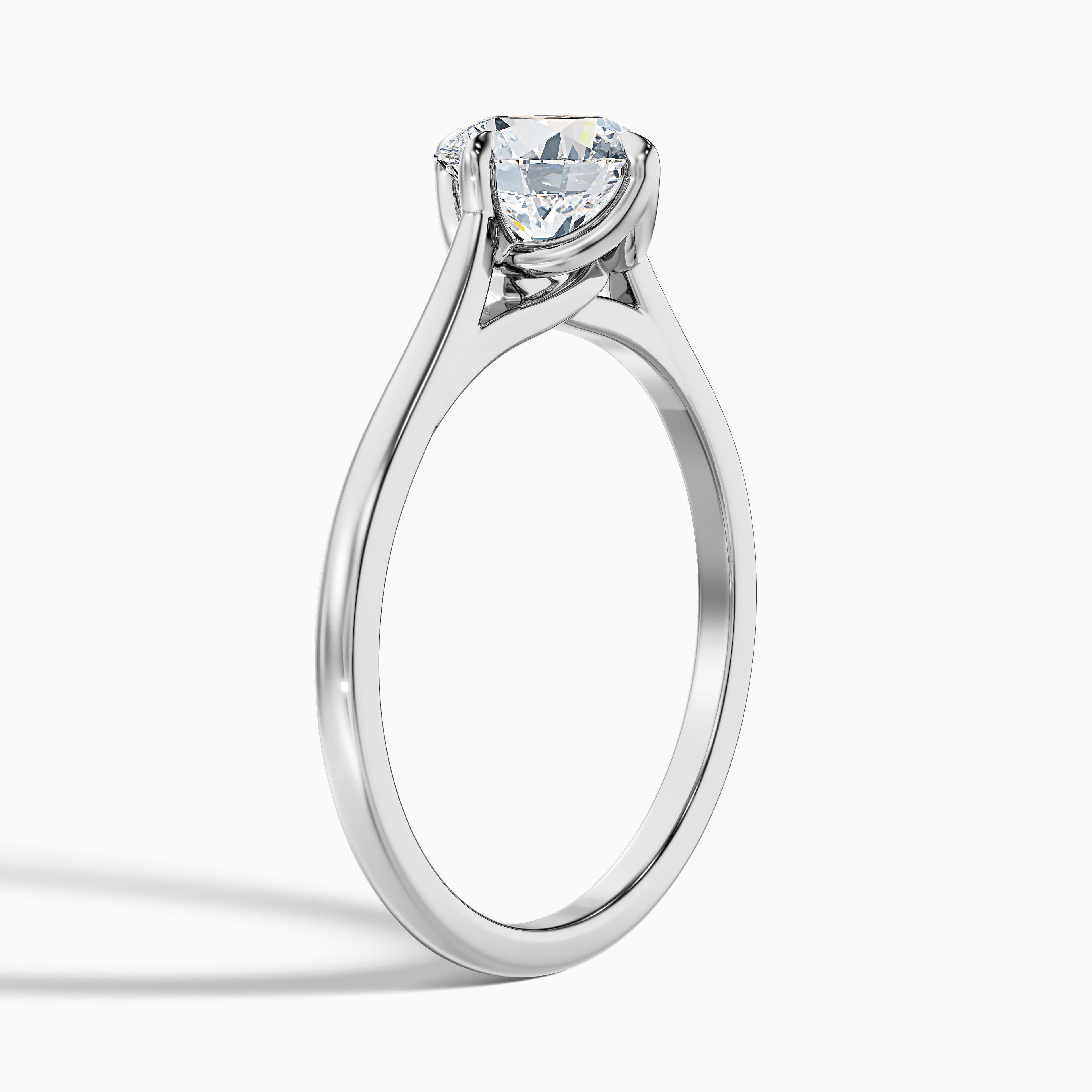 Asta 3 Carat Round Cut Solitaire Moissanite Diamond Ring in 18k Rose Gold