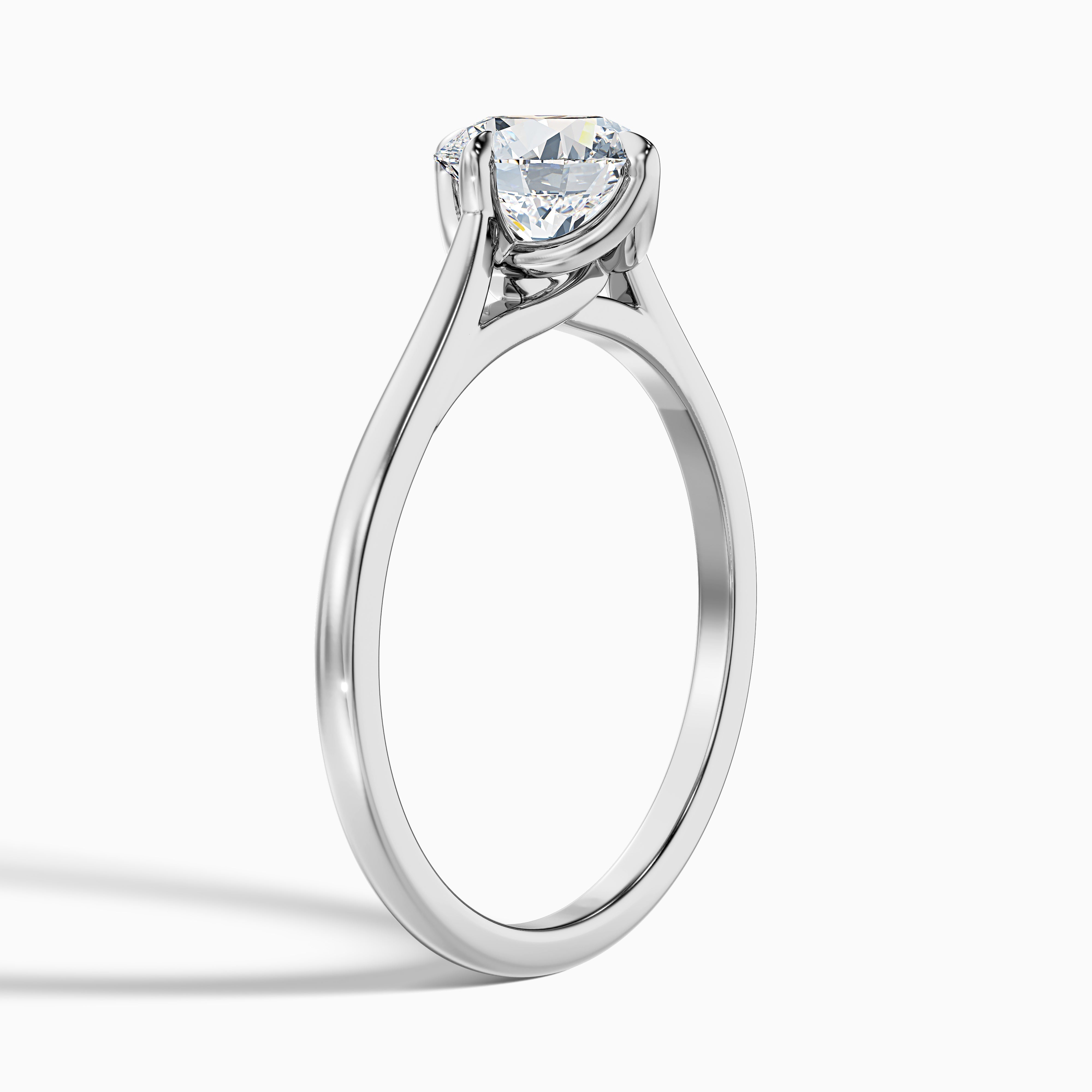 Asta 5 Carat Round Cut Solitaire Moissanite Diamond Ring in 10k White Gold