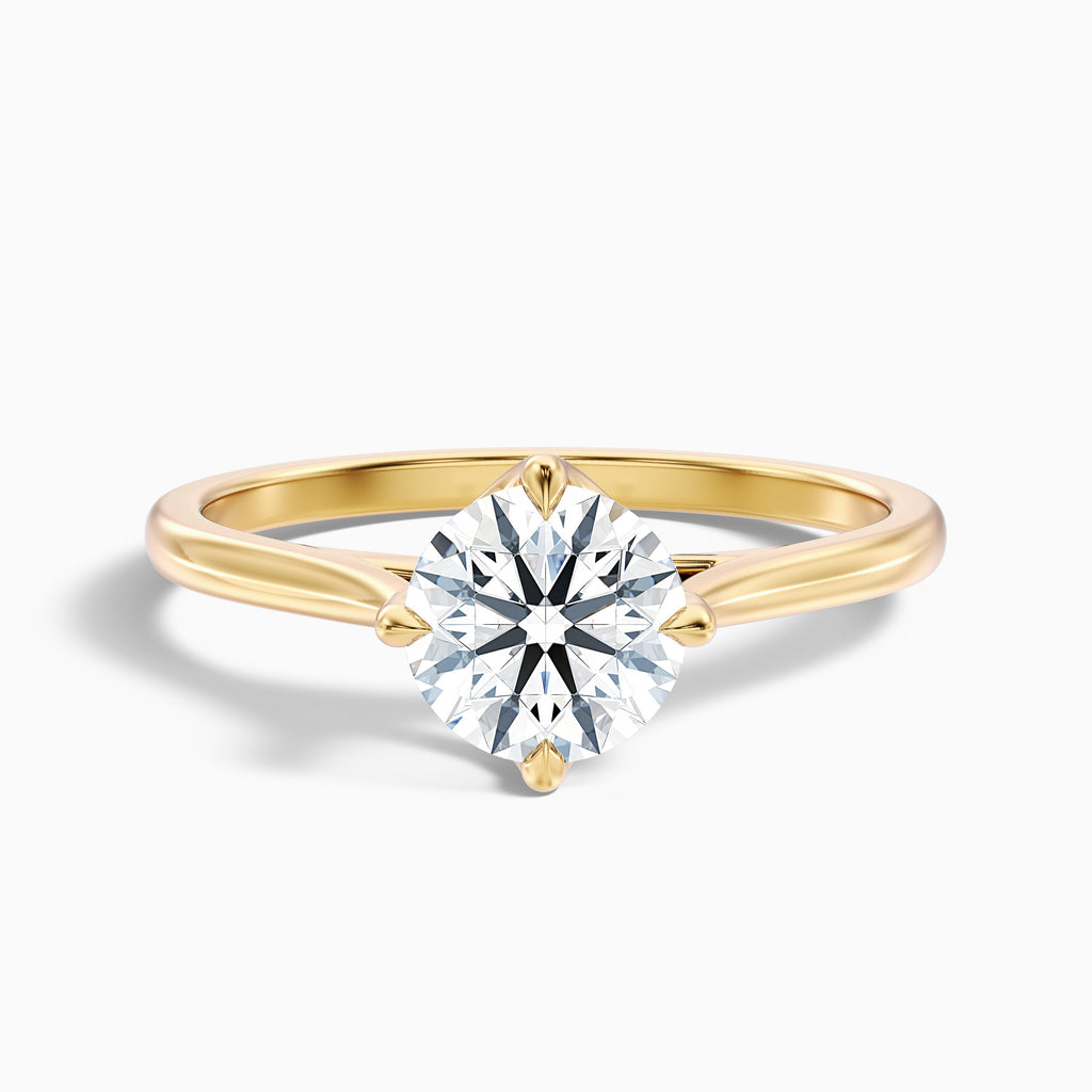 Asta 3.5 Carat Round Cut Solitaire Moissanite Diamond Ring in 18k White Gold