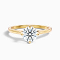 Asta 5.5 Carat Round Cut Solitaire Moissanite Diamond Ring in 18k Yellow Gold