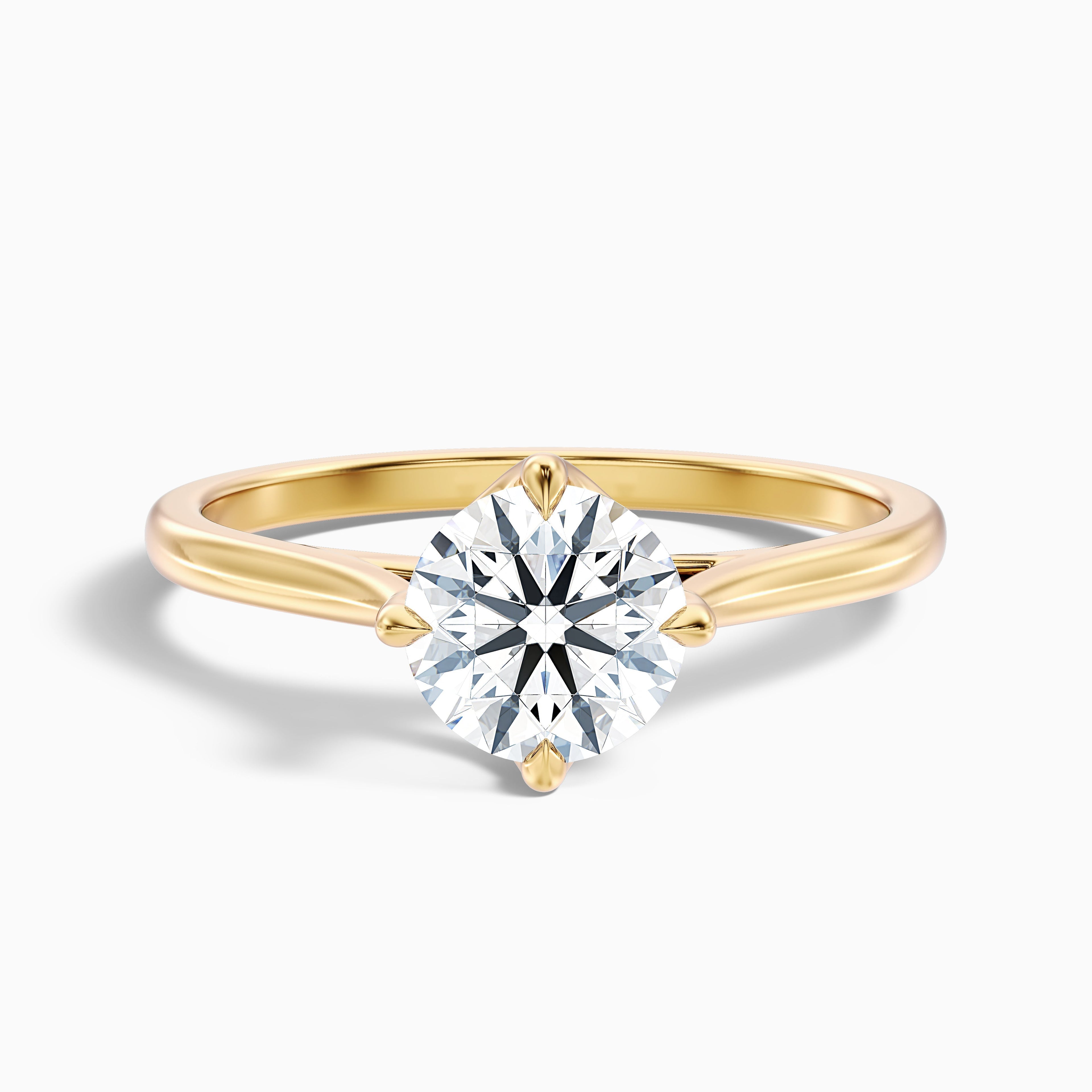 Asta 5 Carat Round Cut Solitaire Moissanite Diamond Ring in 18k White Gold