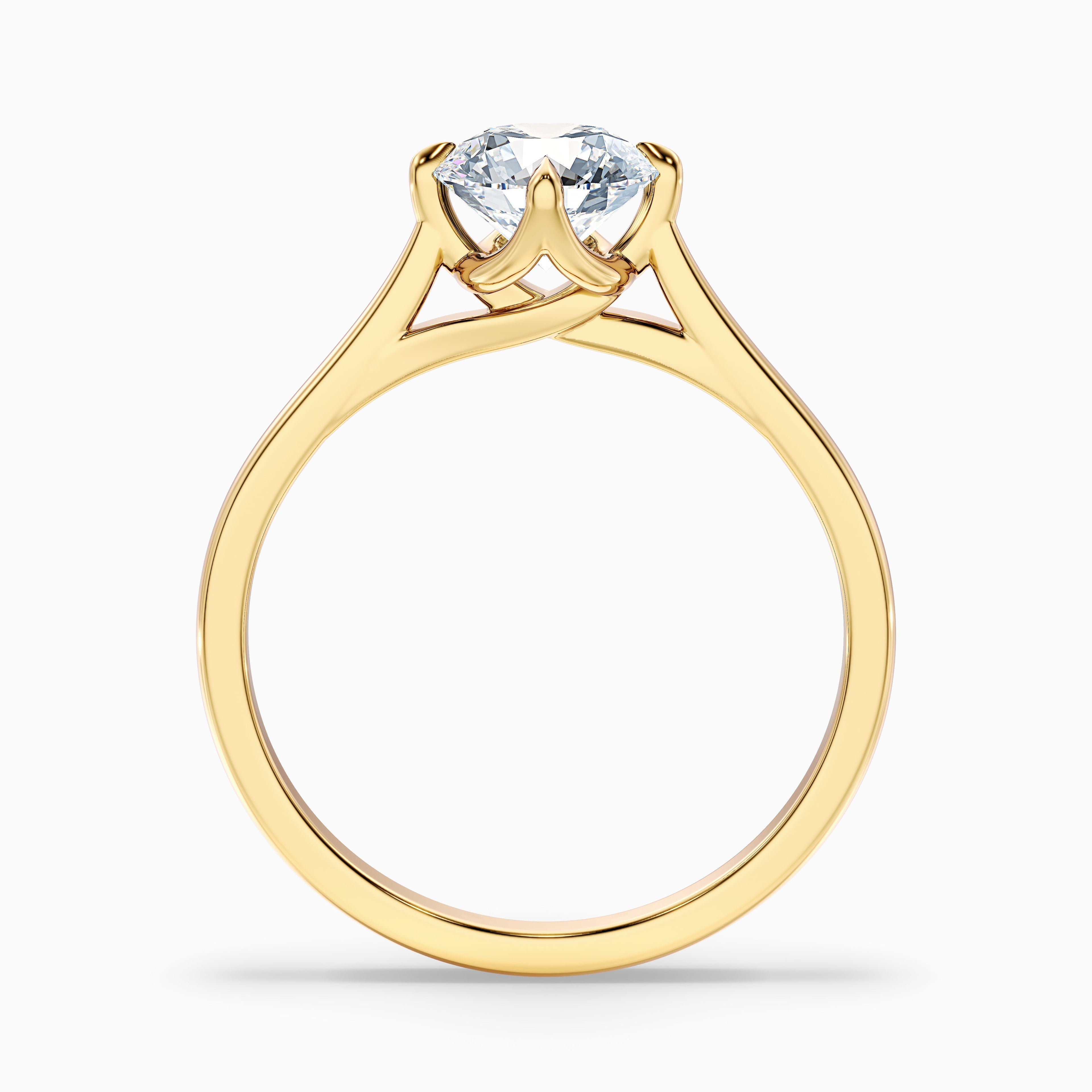 Asta 2 Carat Round Cut Solitaire Moissanite Diamond Ring in 18k Rose Gold
