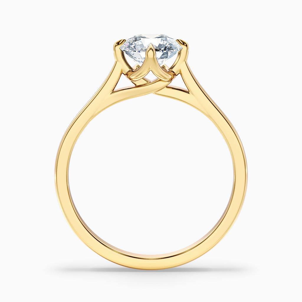 Asta 5 Carat Round Cut Solitaire Moissanite Diamond Ring in 18k White Gold