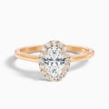 Sofia 3 Carat Oval Halo Moissanite Diamond Ring in 14k Rose Gold
