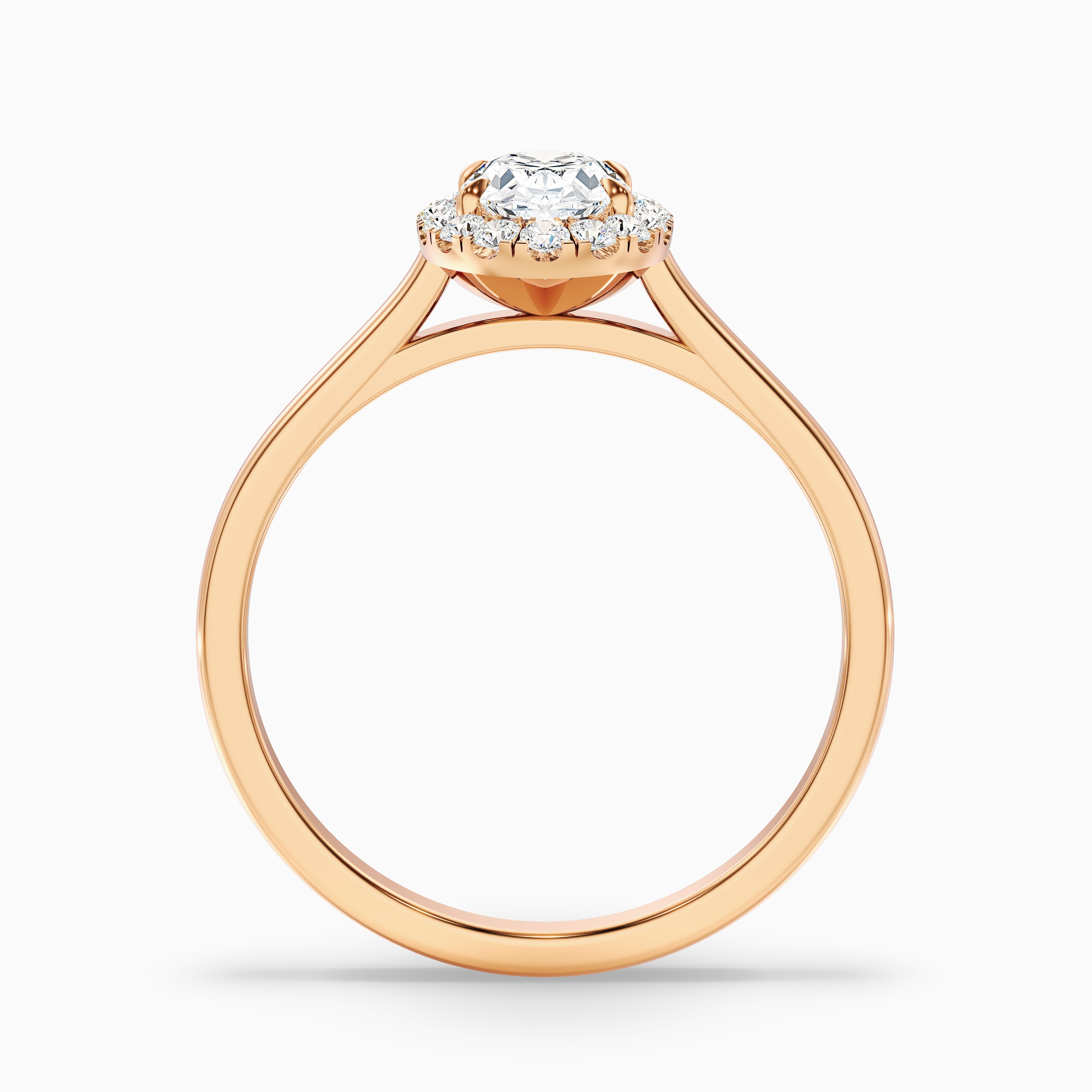 Sofia 5 Carat Oval Halo Moissanite Diamond Ring in 14k Rose Gold
