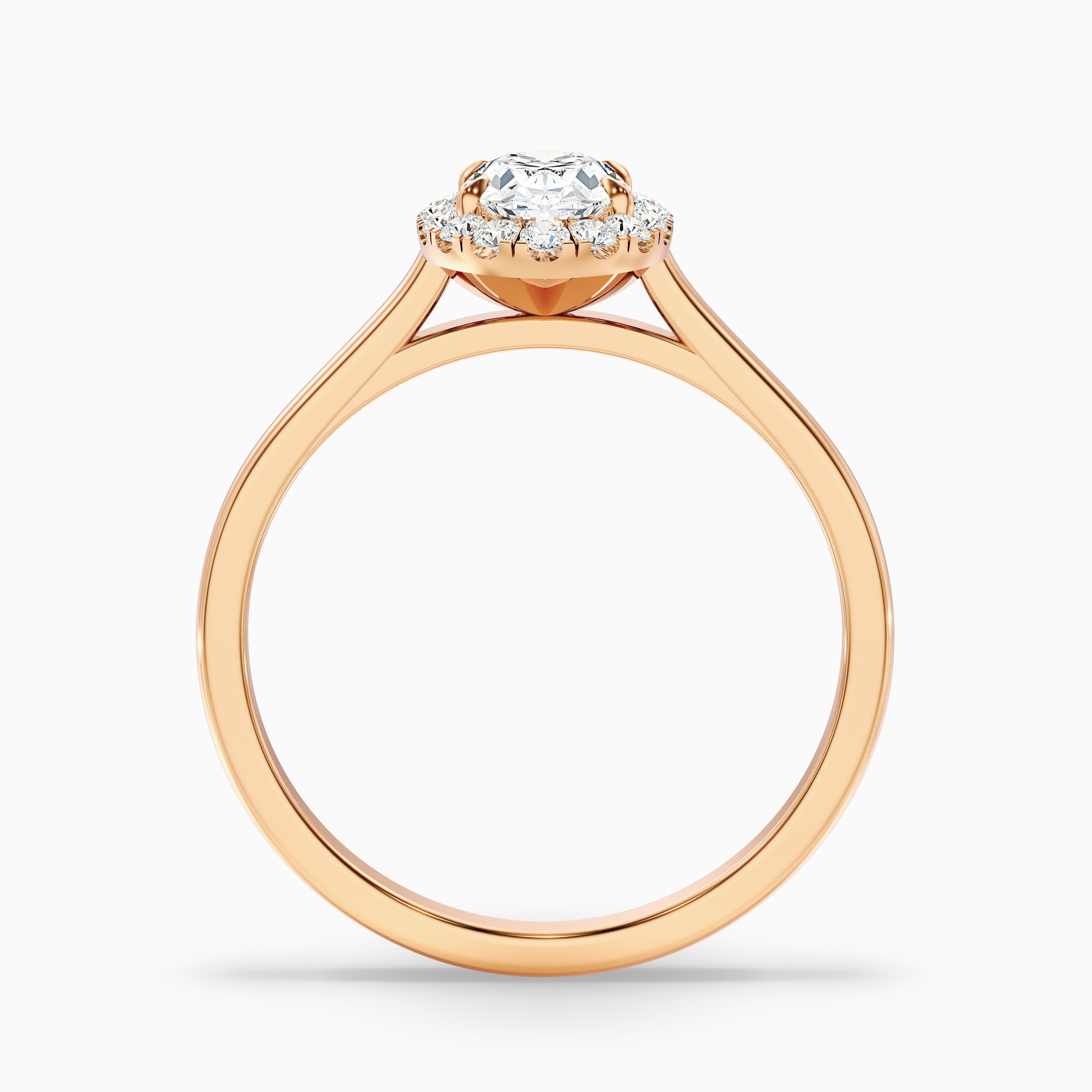 Sofia 1 Carat Oval Halo Moissanite Diamond Ring in 10k Yellow Gold