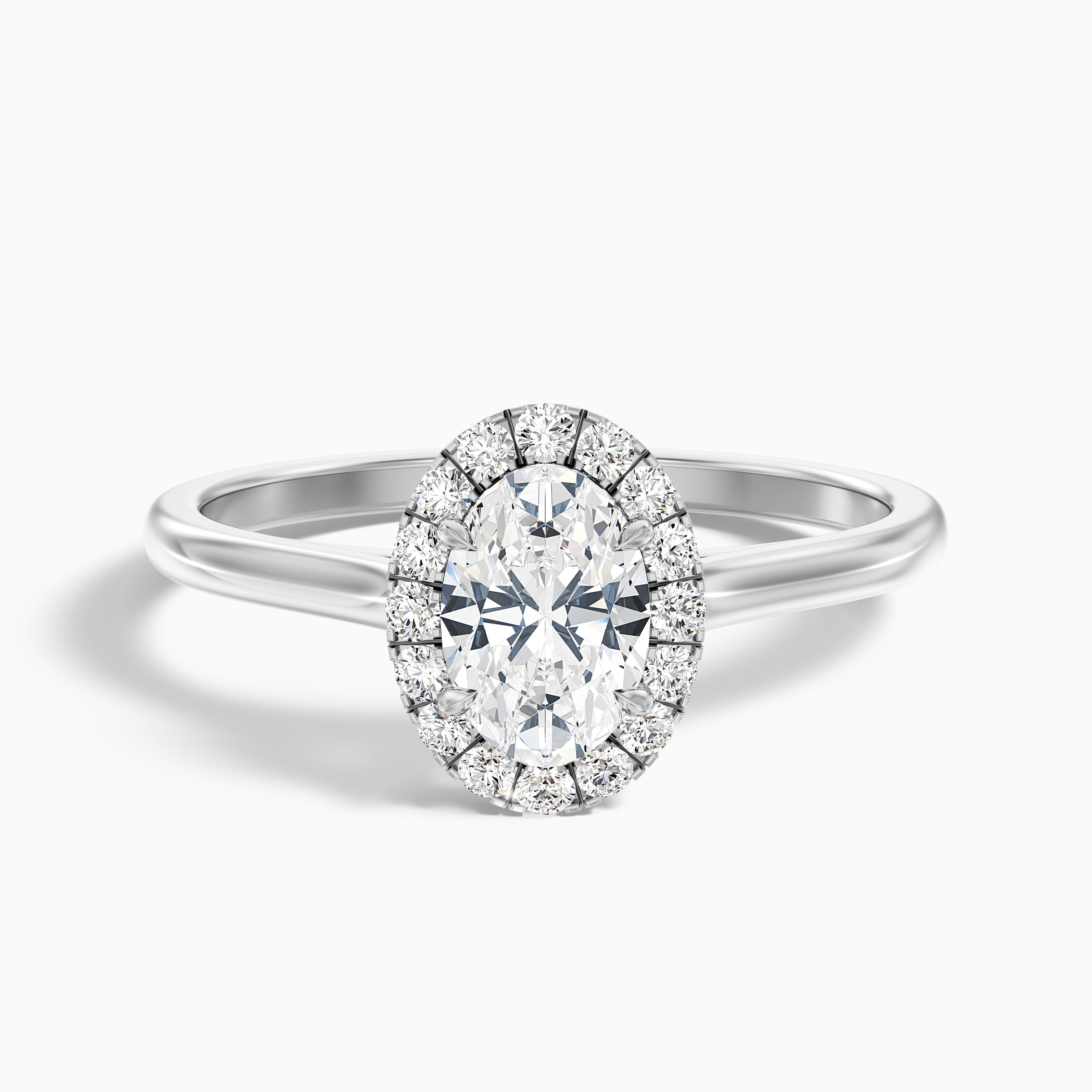 Sofia 1.5 Carat Oval Halo Moissanite Diamond Ring in 10k Rose Gold