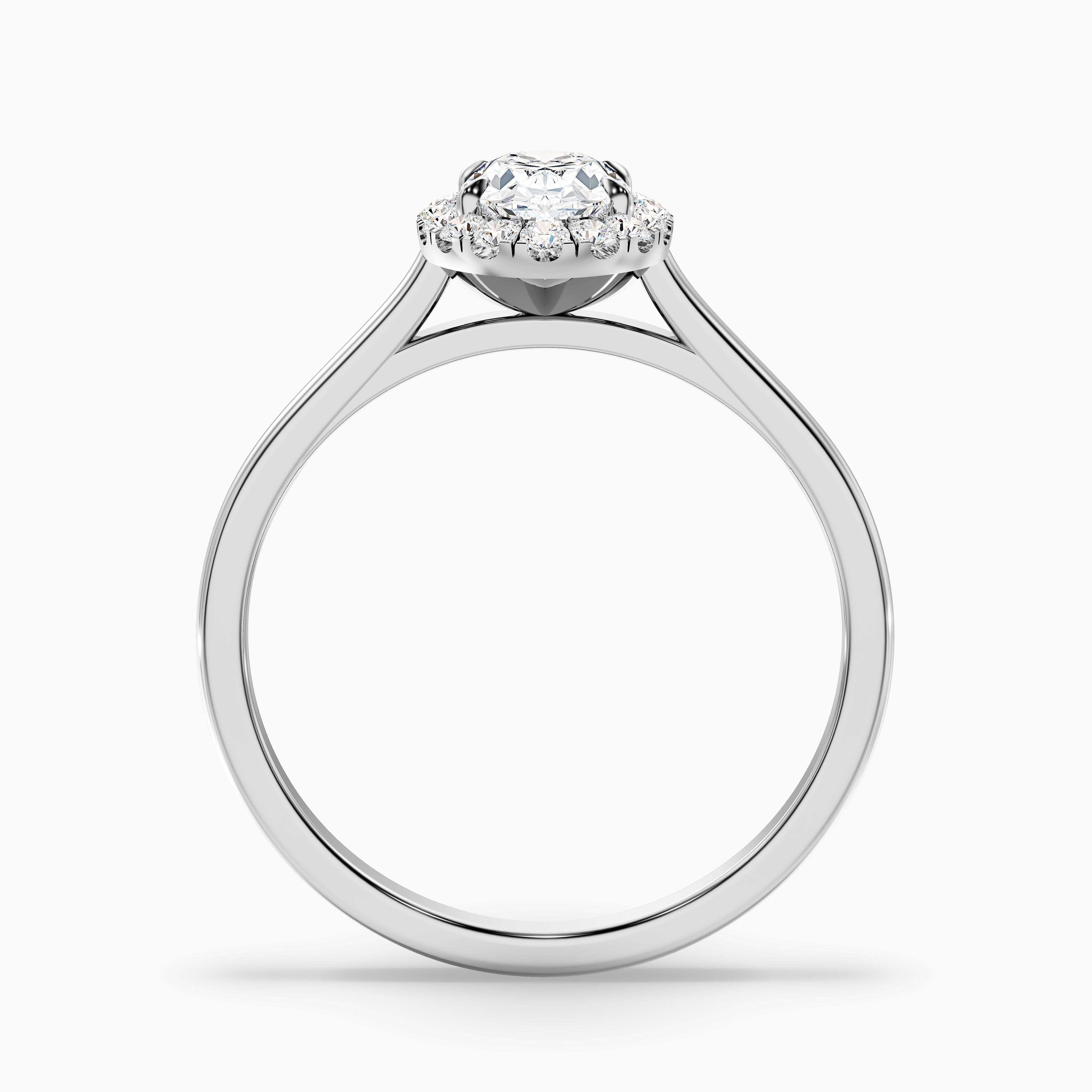 Sofia 2.5 Carat Oval Halo Moissanite Diamond Ring in 14k White Gold
