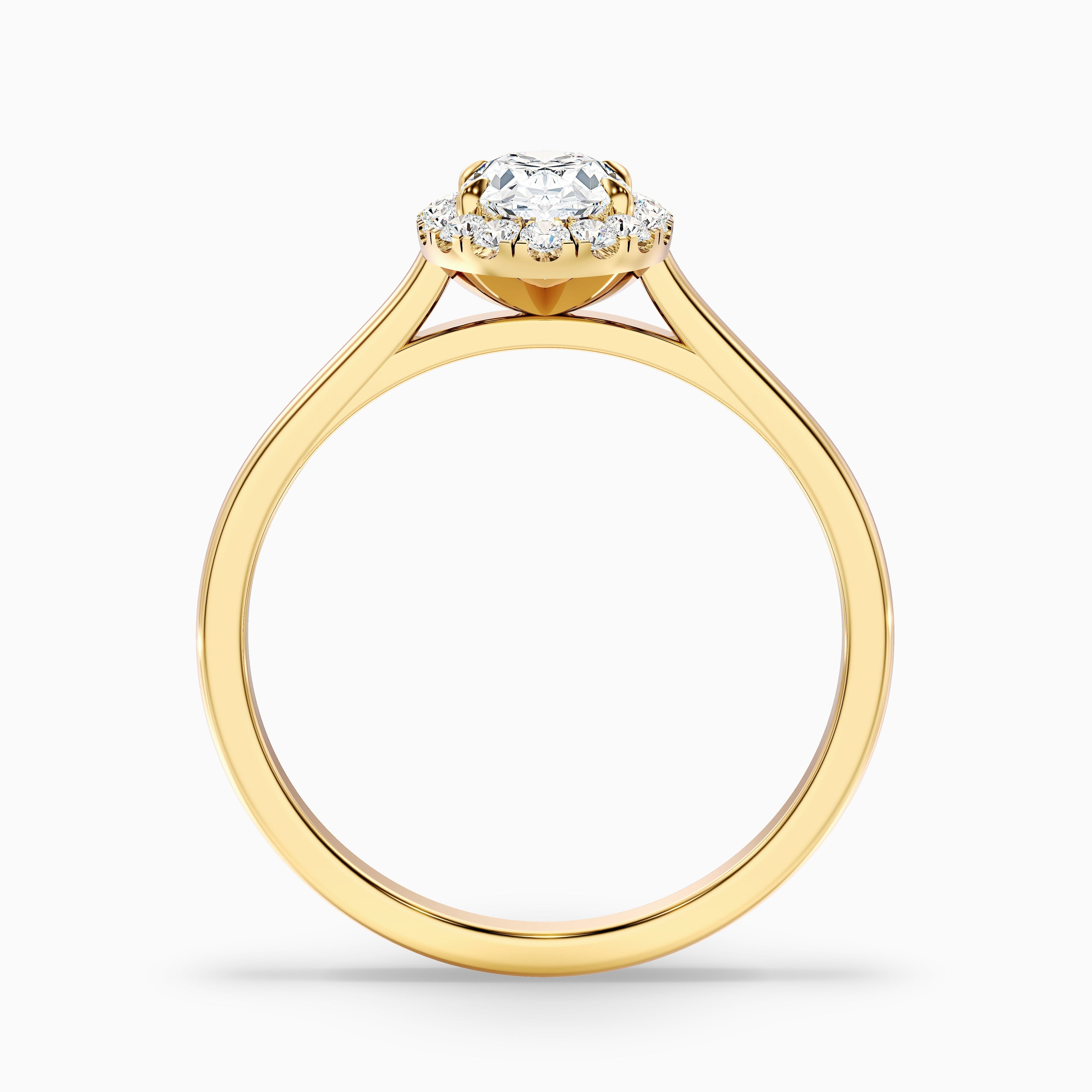 Sofia 1 Carat Oval Halo Moissanite Diamond Ring in 14k Rose Gold