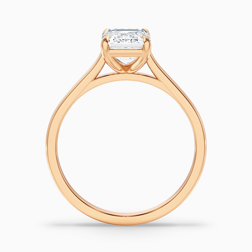 Lea 1 Carat Emerald Cut Solitaire Moissanite Diamond Ring in 14k Yellow Gold