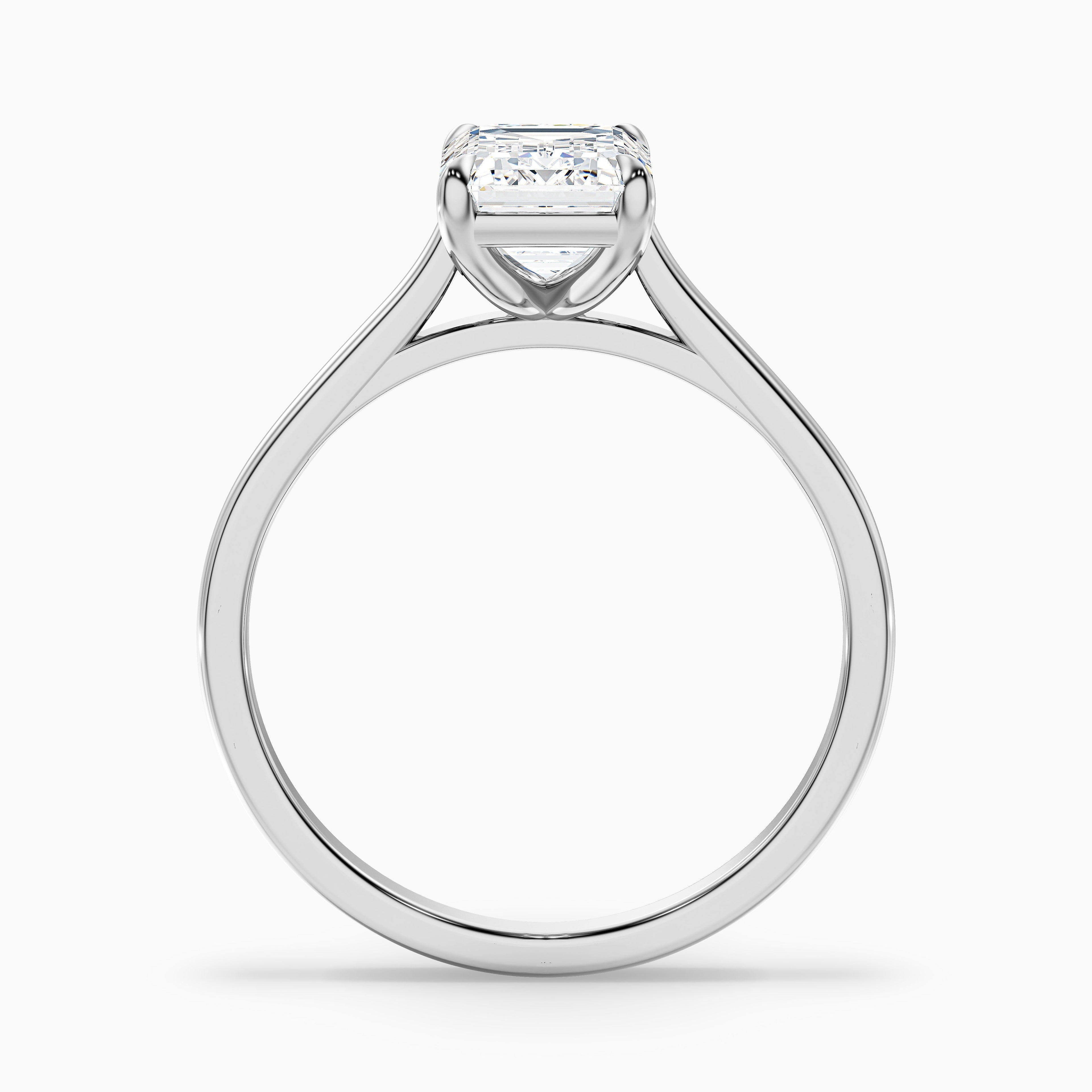 Lea 3 Carat Emerald Cut Solitaire Moissanite Diamond Ring in 14k Yellow Gold