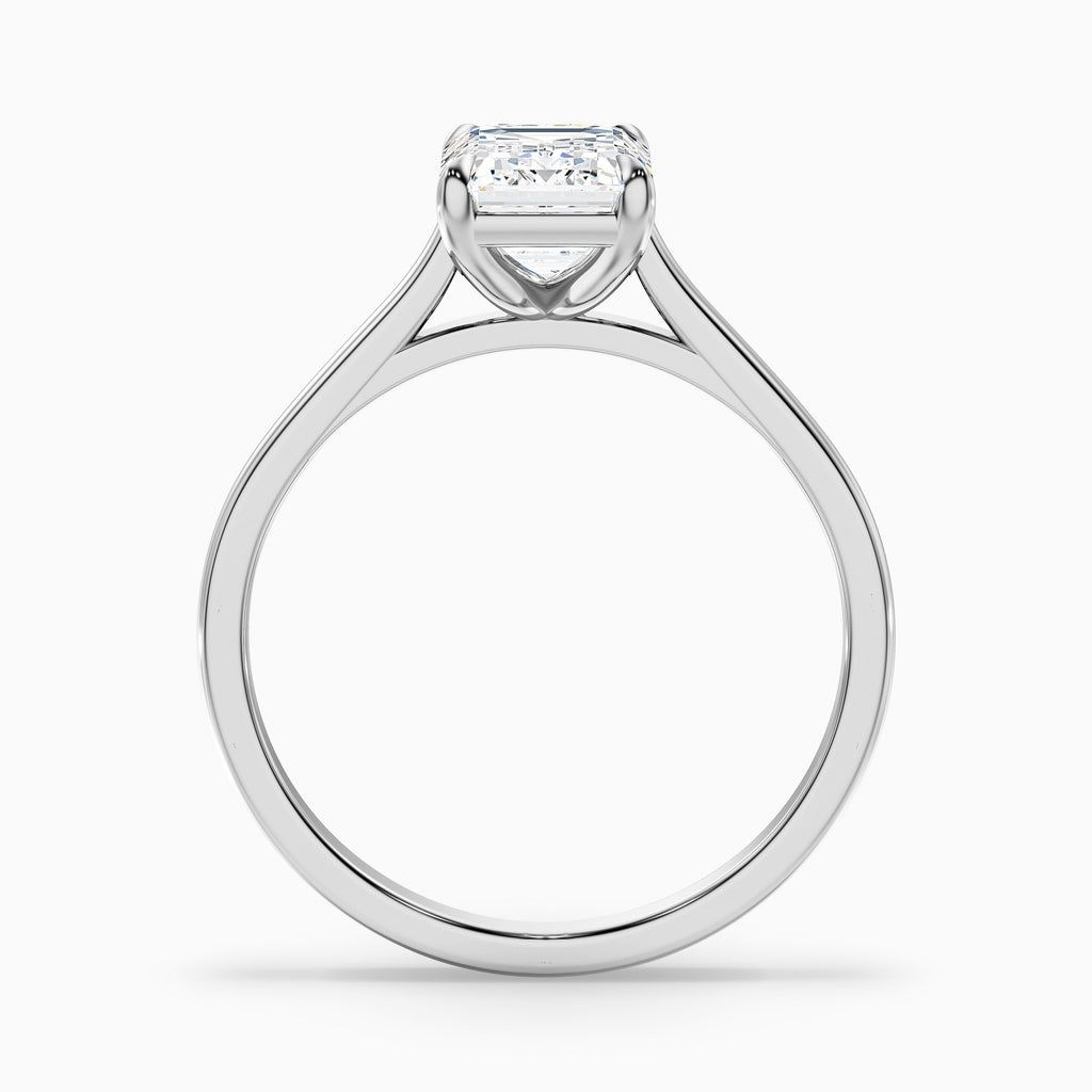 Lea 2.5 Carat Emerald Cut Solitaire Moissanite Diamond Ring in 14k Yellow Gold
