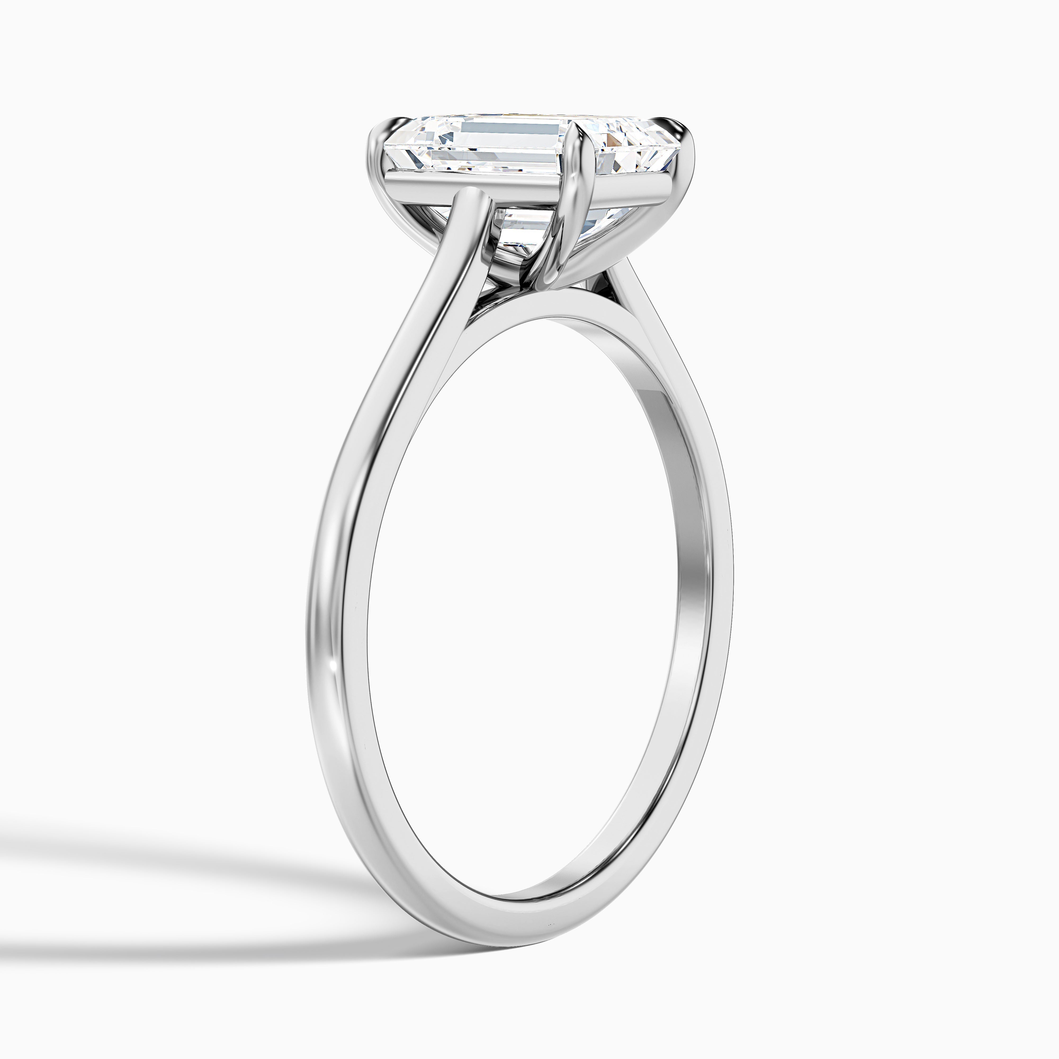 Lea 4.5 Carat Emerald Cut Solitaire Moissanite Diamond Ring in 10k Yellow Gold