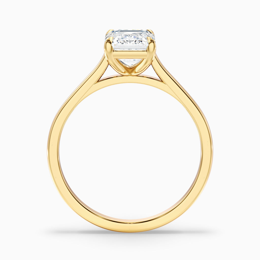 Lea 4.5 Carat Emerald Cut Solitaire Moissanite Diamond Ring in 10k Rose Gold