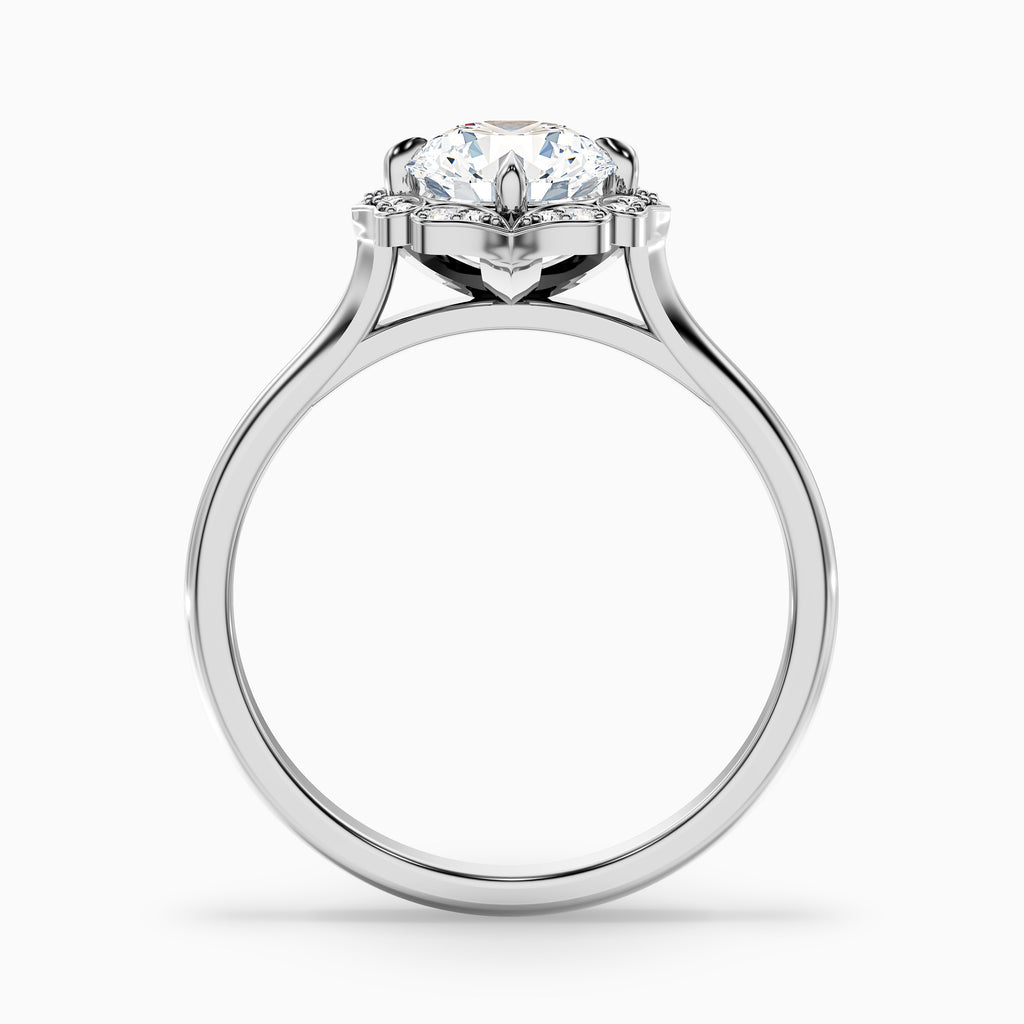 Ruby 3.5 Carat Round Halo Moissanite Diamond Ring in 14k Rose Gold