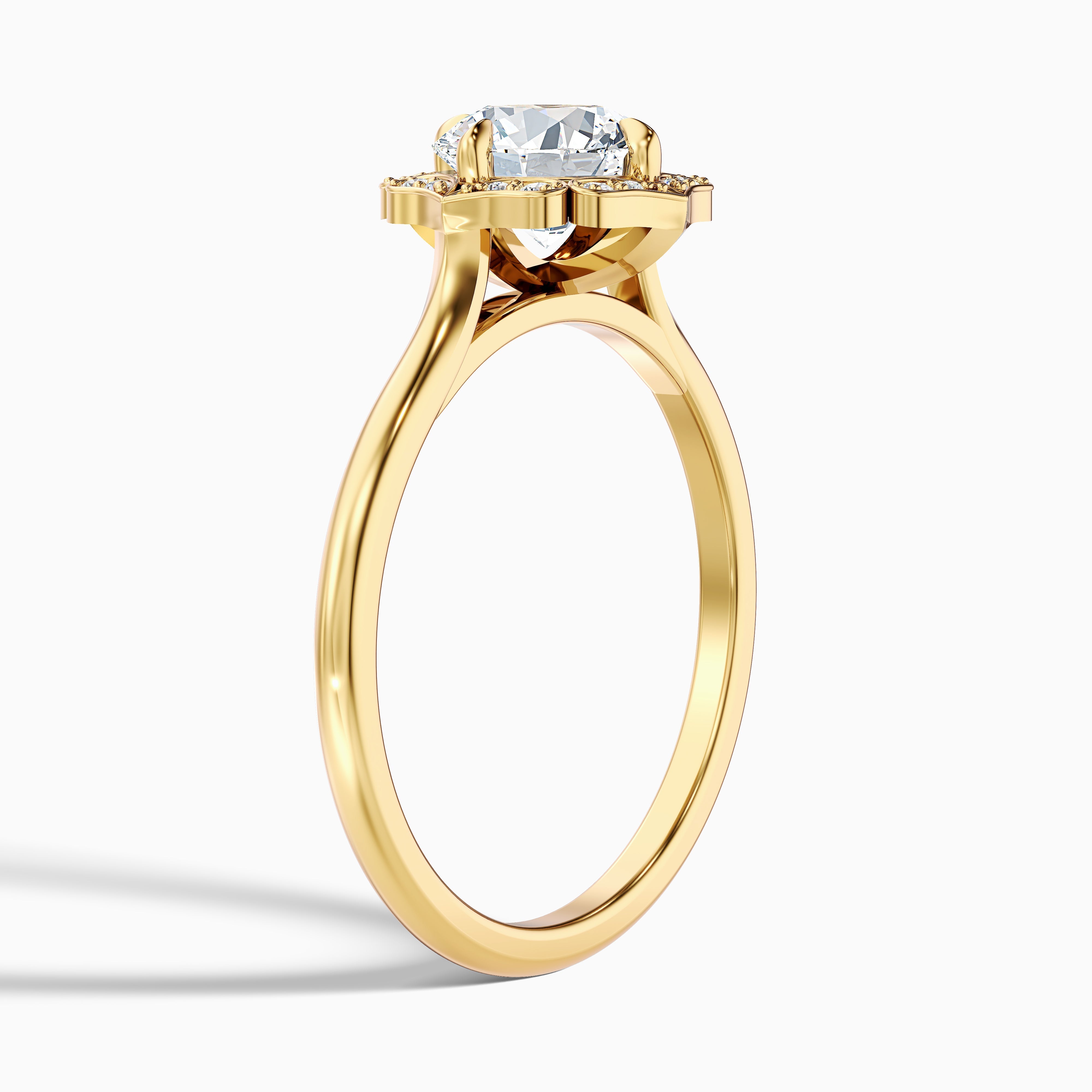 Ruby 4.5 Carat Round Halo Moissanite Diamond Ring in 14k Rose Gold