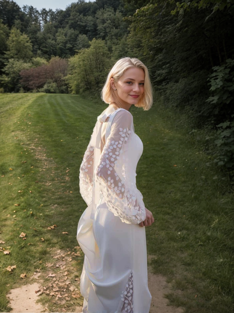 Minimalist Square Neck Wedding Dress with Sheer Embroidered Sleeves – Modern Bridal Elegance