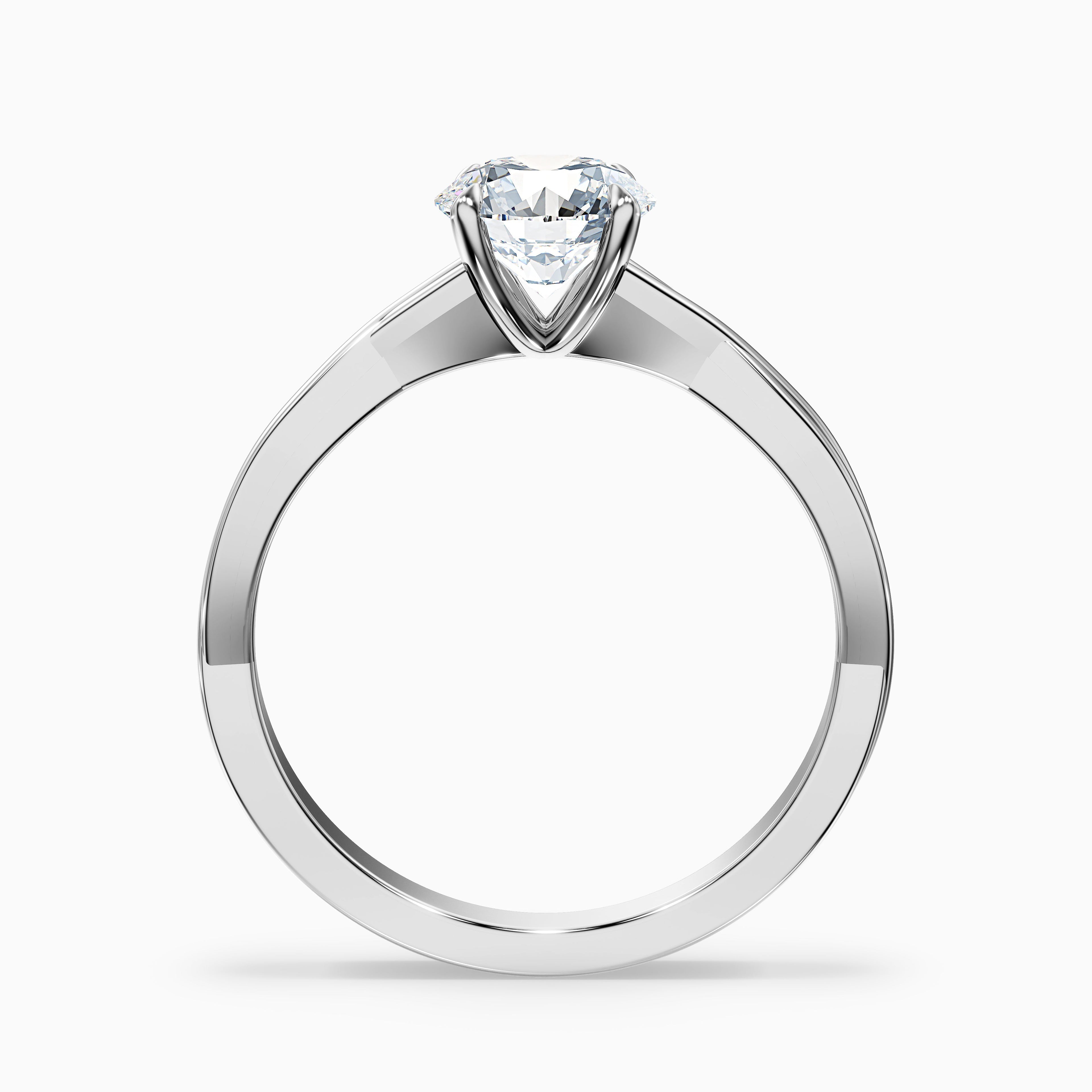 Lucy 3.5 Carat Round Solitaire Twisted Band Moissanite Diamond Ring in 14k Rose Gold