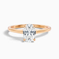 Love 2 Carat Oval Solitaire Moissanite Diamond Ring in 14k Rose Gold