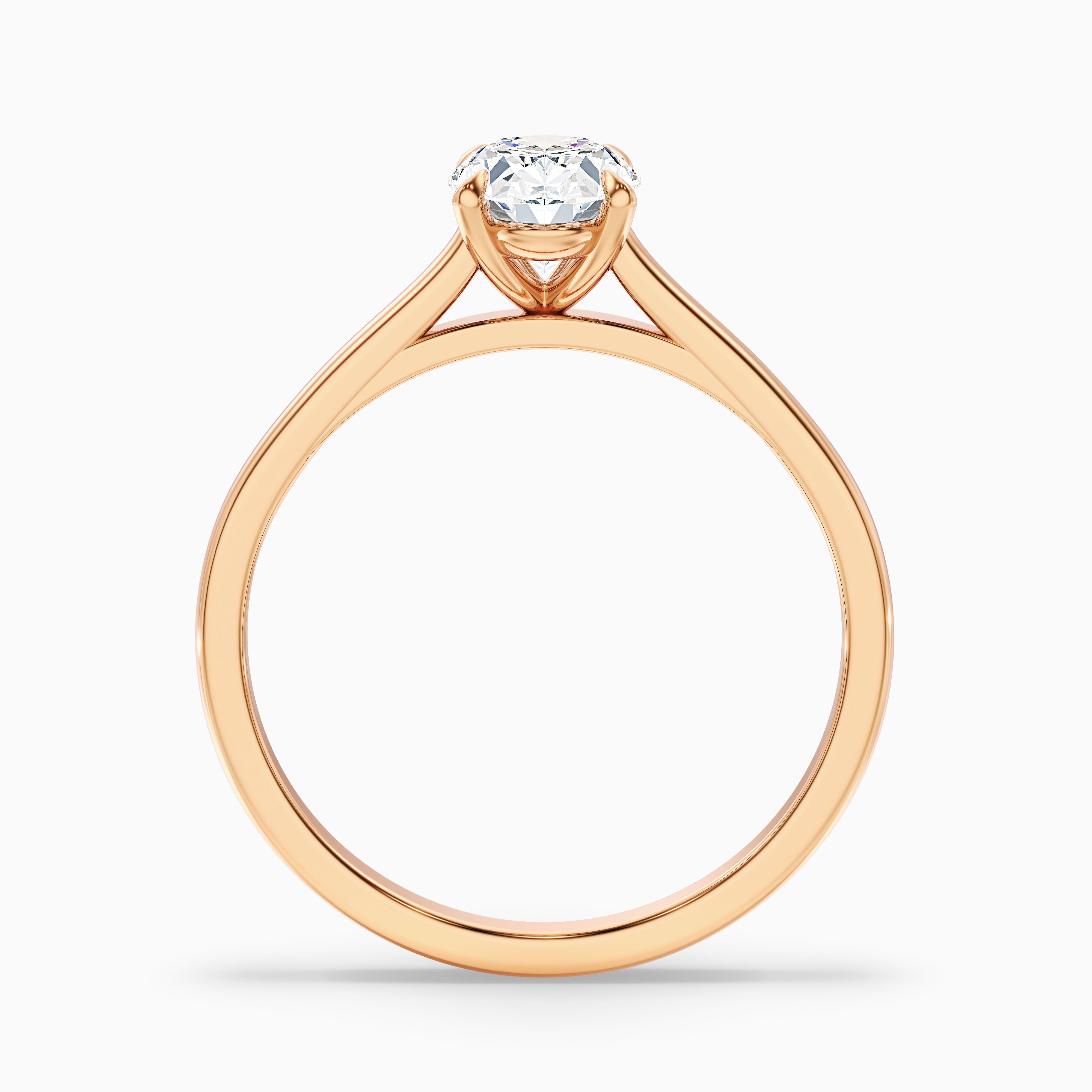Love 1 Carat Oval Solitaire Moissanite Diamond Ring in 14k Rose Gold