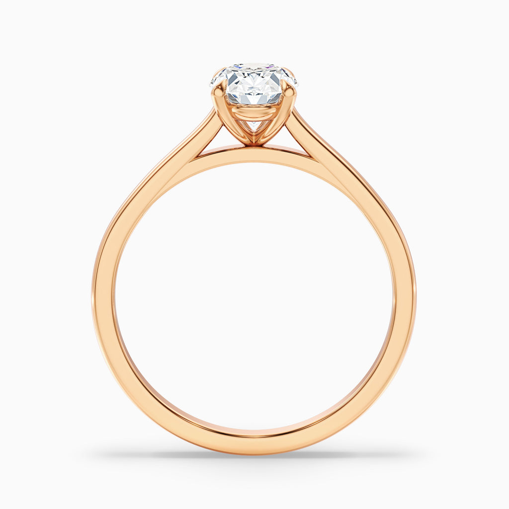 Love 2 Carat Oval Solitaire Moissanite Diamond Ring in Platinum