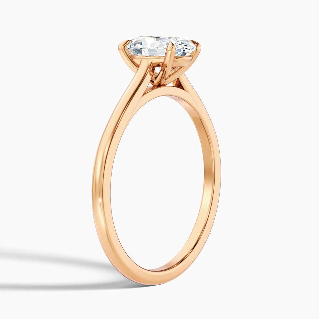 Love 3.5 Carat Oval Solitaire Moissanite Diamond Ring in 18k Rose Gold