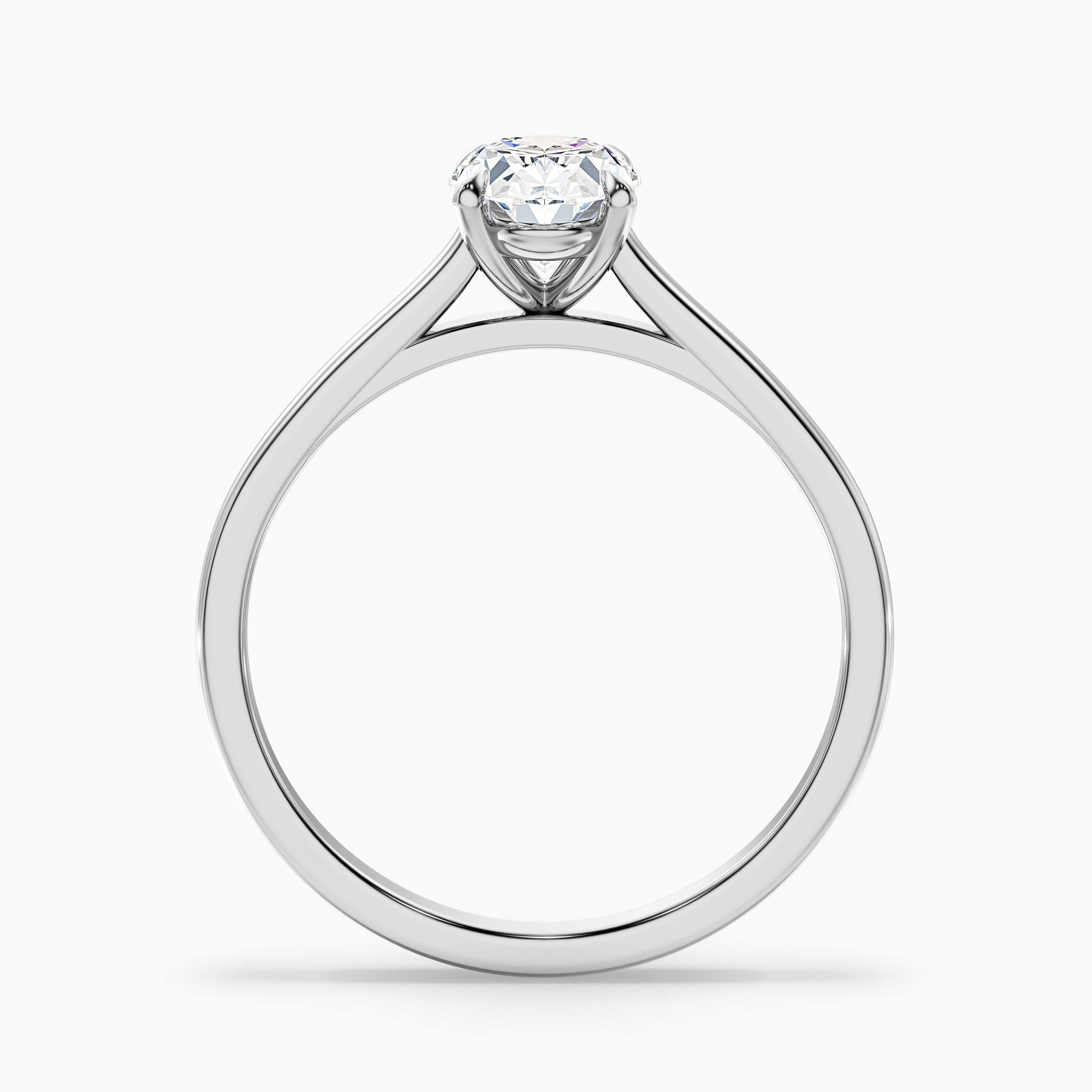Love 2 Carat Oval Solitaire Moissanite Diamond Ring in 10k White Gold