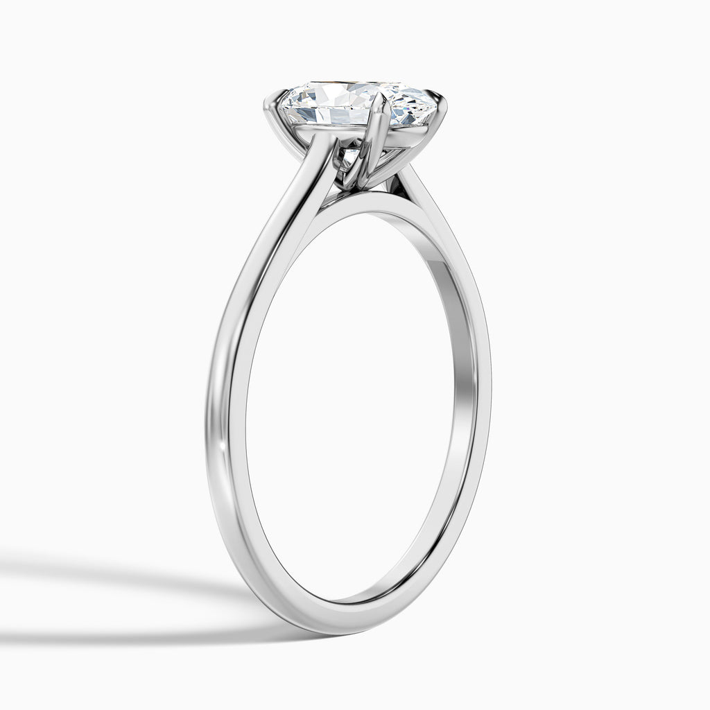 Love 2 Carat Oval Solitaire Moissanite Diamond Ring in 14k Yellow Gold