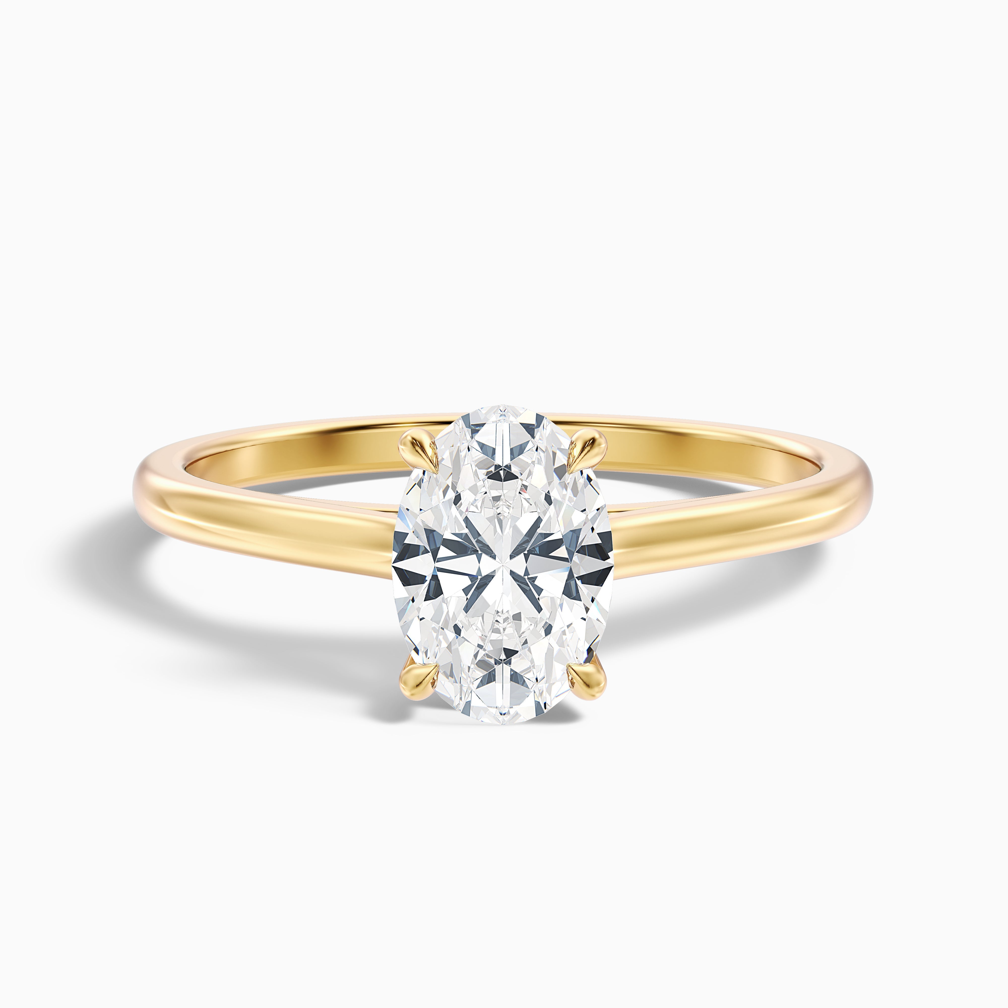 Love 5.5 Carat Oval Solitaire Moissanite Diamond Ring in 10k Yellow Gold