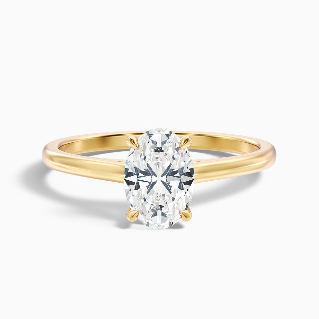 Love 4 Carat Oval Solitaire Moissanite Diamond Ring in Platinum